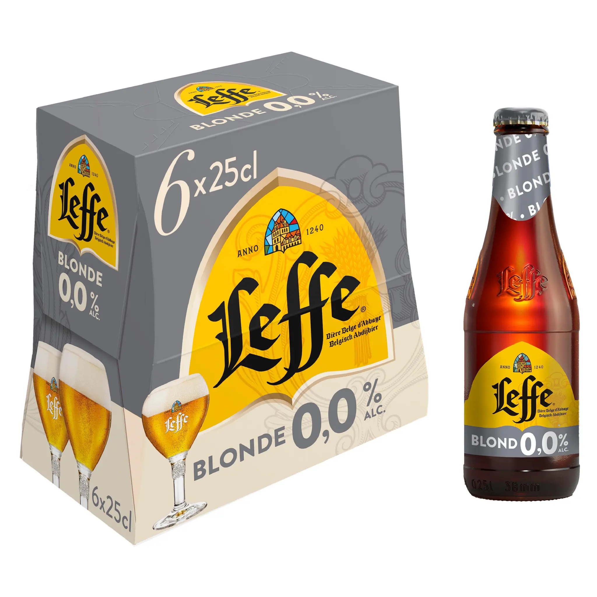 LEFFE Bière blonde sans alcool 0,0% bouteilles