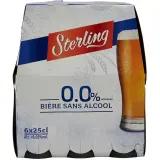 STERLING Bière blonde sans alcool 0% bouteilles