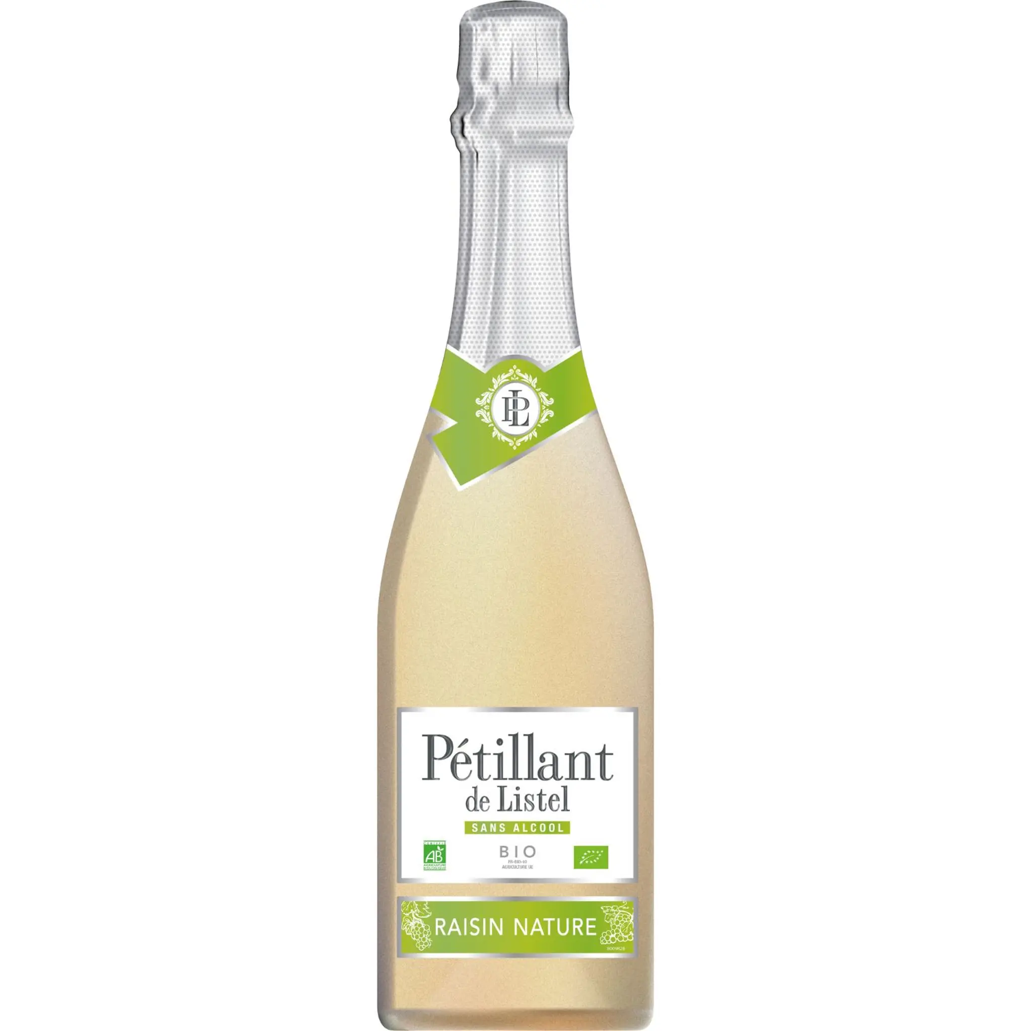 LISTEL Boisson pétillante sans alcool aromatisée raisin nature bio