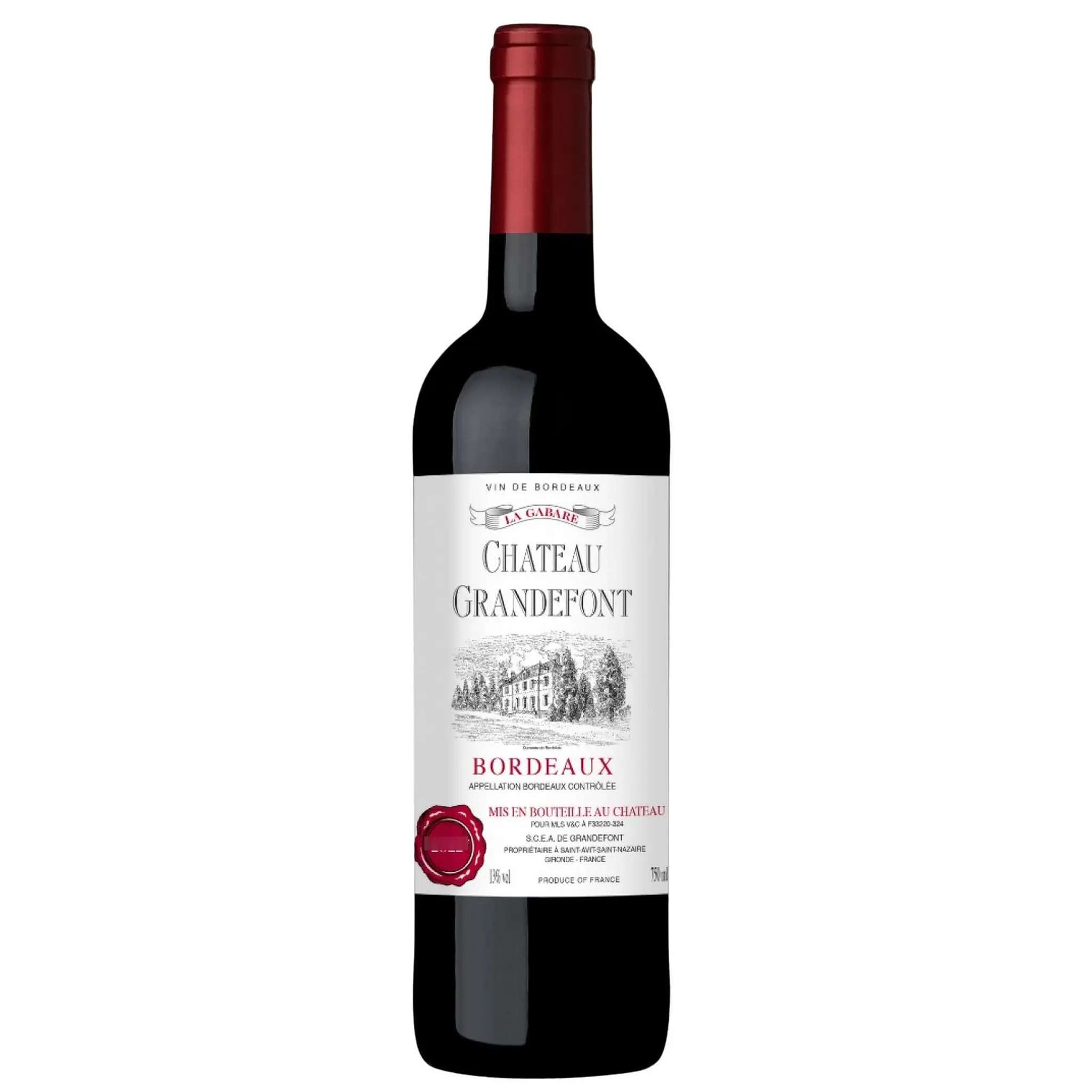 Vin rouge AOP Bordeaux Château la Gabare