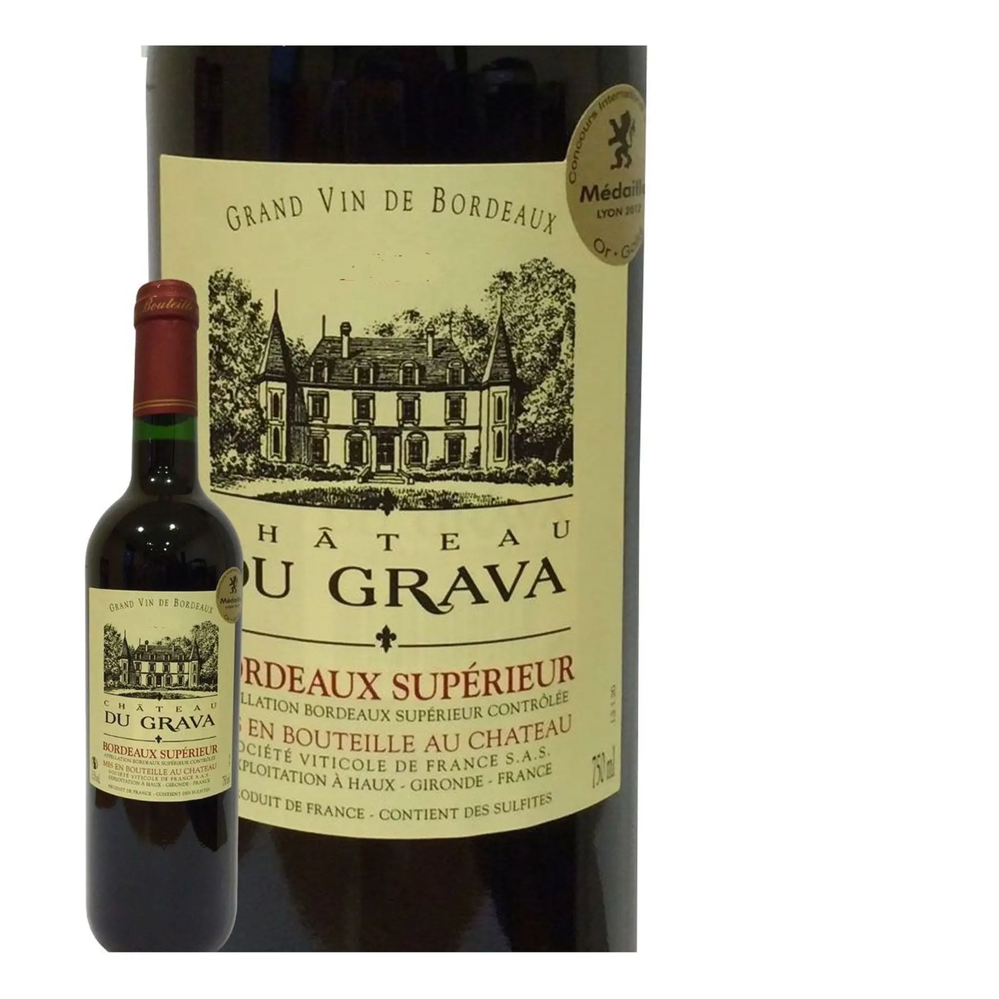 Vin rouge AOP Bordeaux supérieur Chateau du Grava