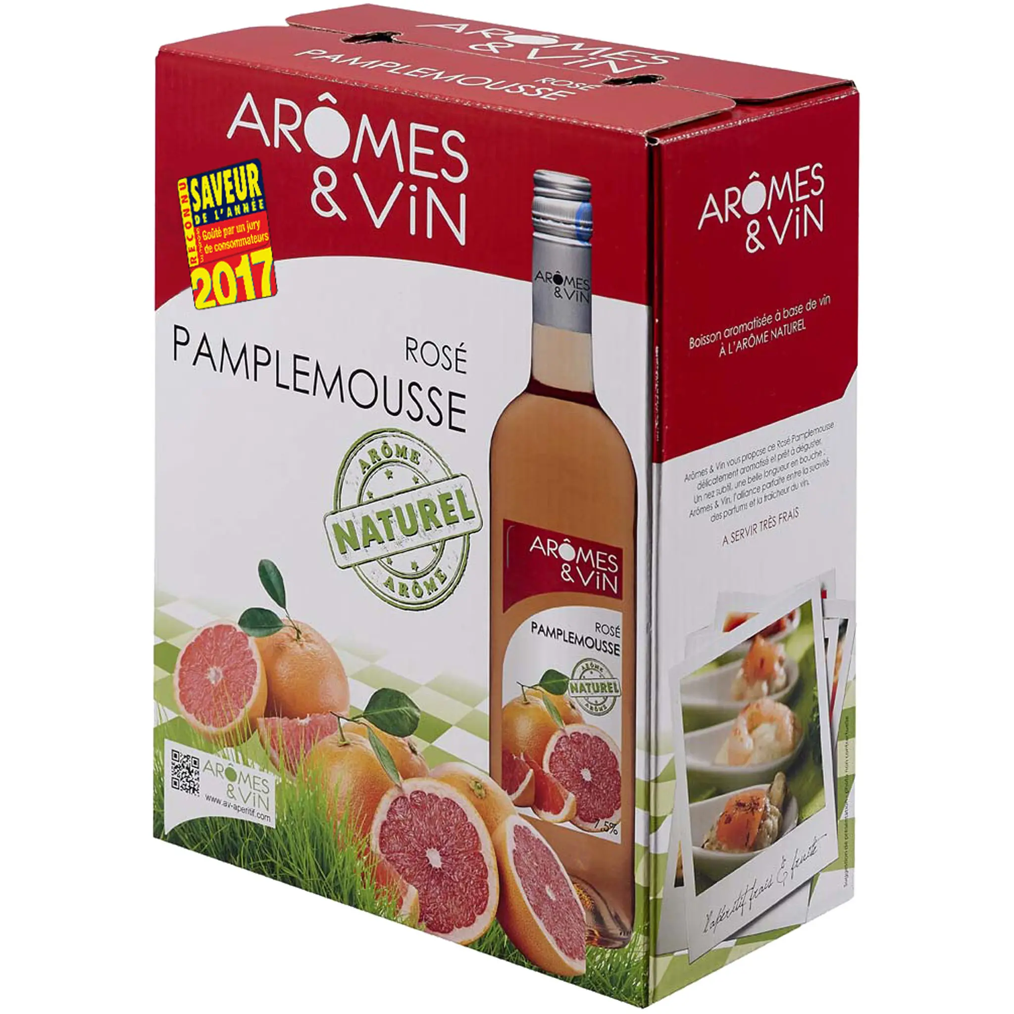 AROMES & VIN Boisson à base de vin et d'arômes pamplemousse rosé