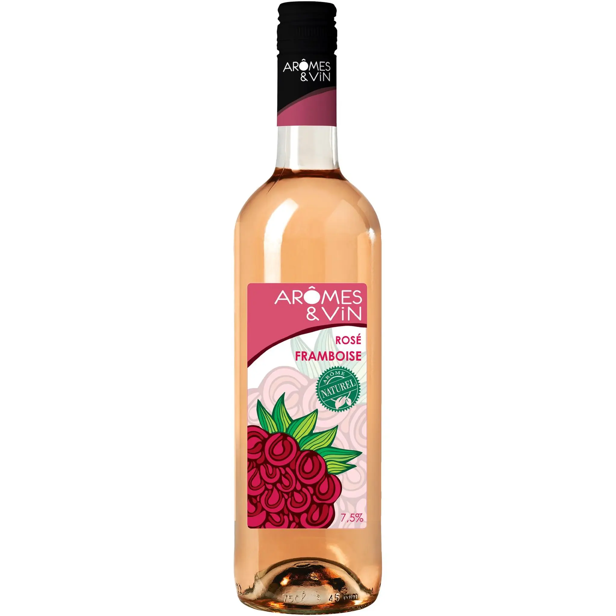 Boisson à base de vin rosé framboise