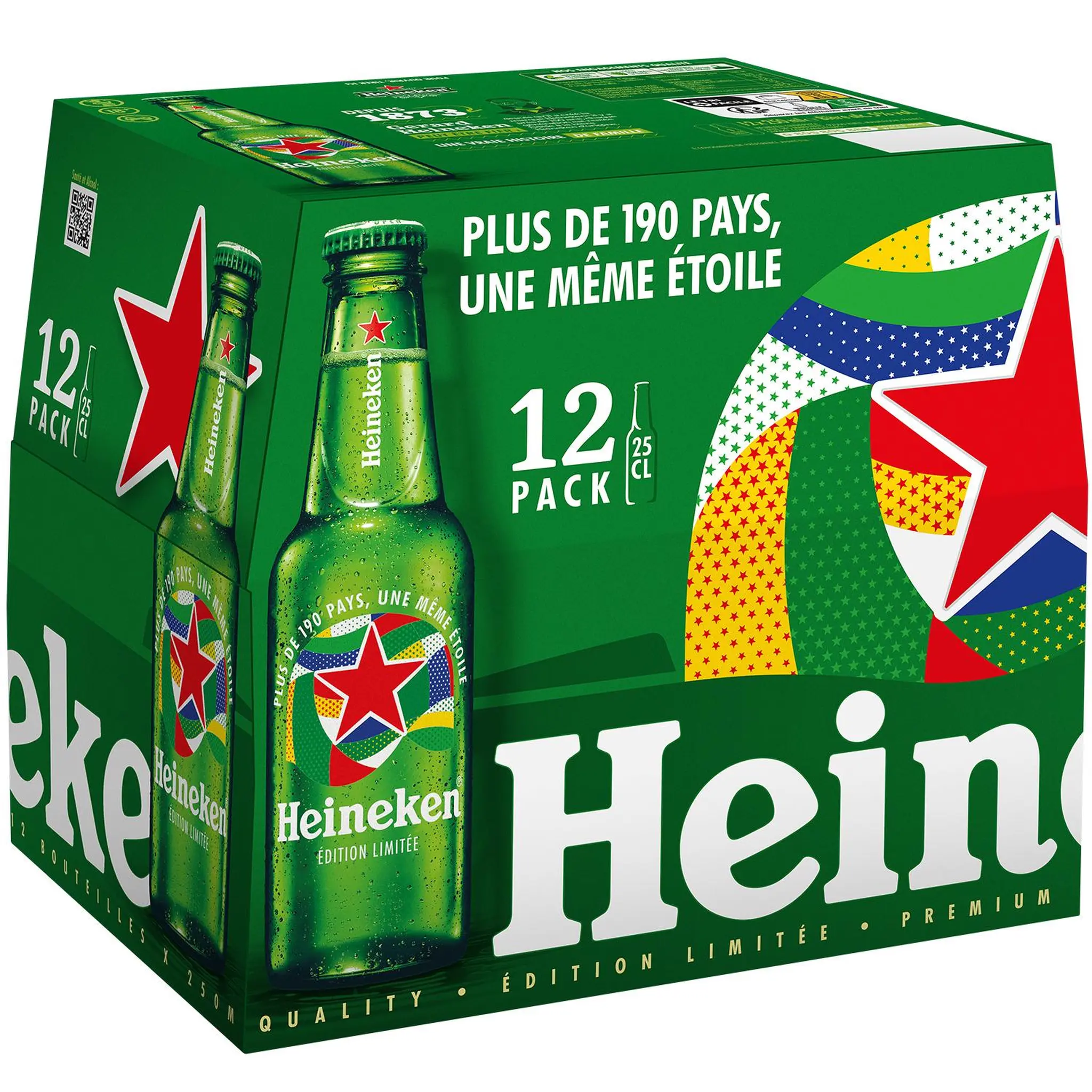 HEINEKEN Bière légère blonde premium 5% pack bouteilles