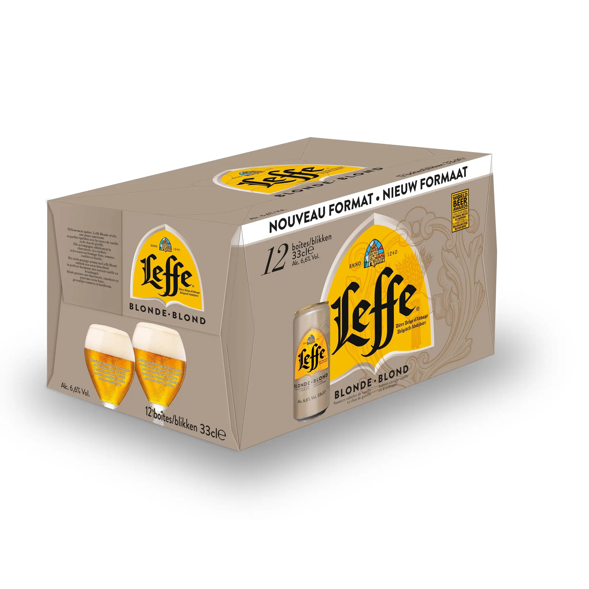 LEFFE Bière blonde 6.6% boîte
