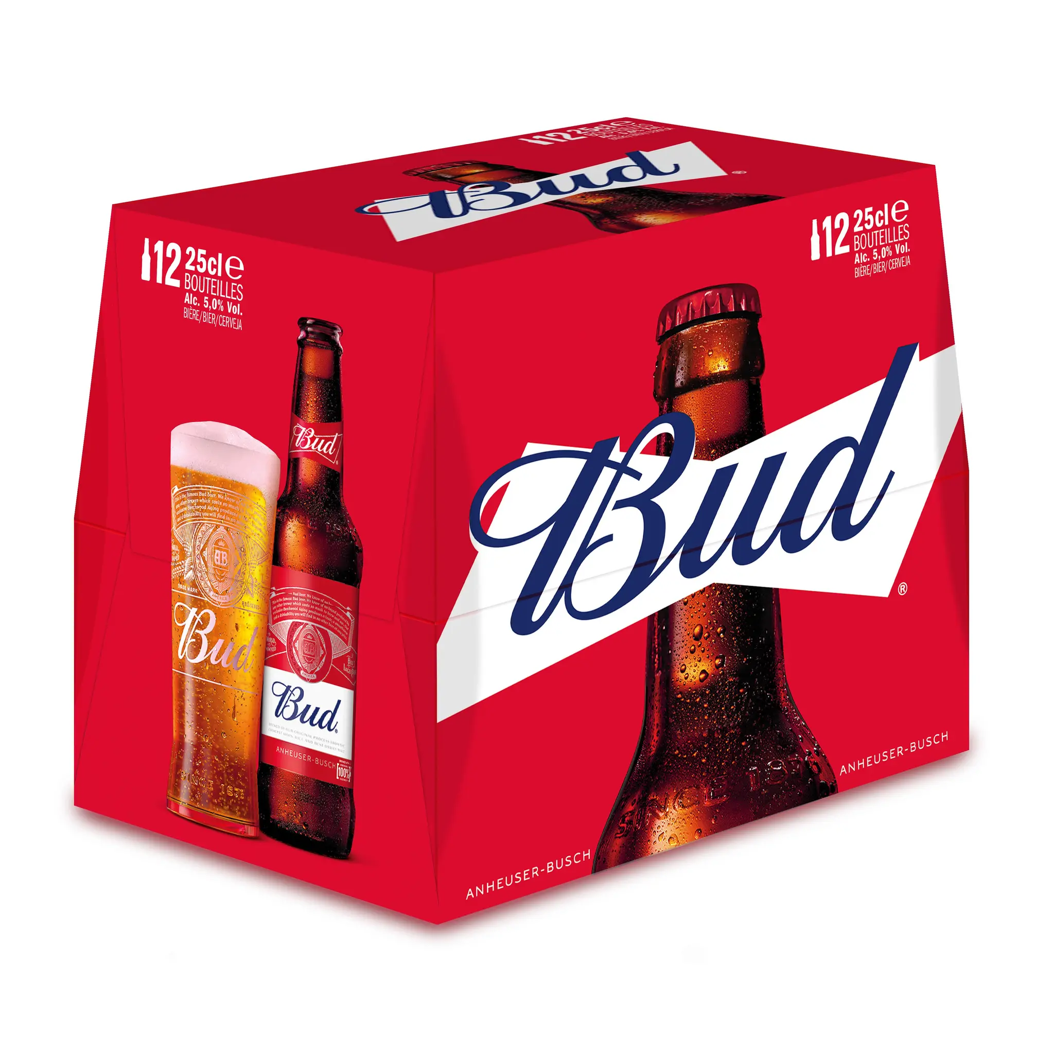BUD Bière blonde légère américaine 5% pack bouteilles