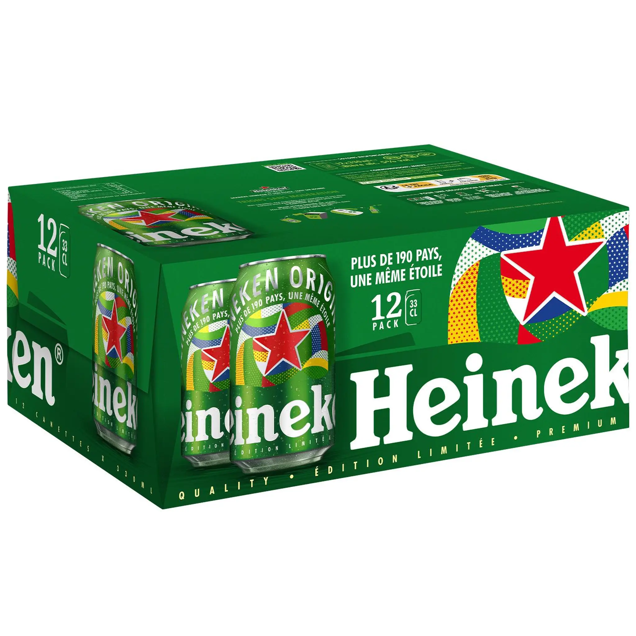 HEINEKEN Bière blonde premium 5% boîtes