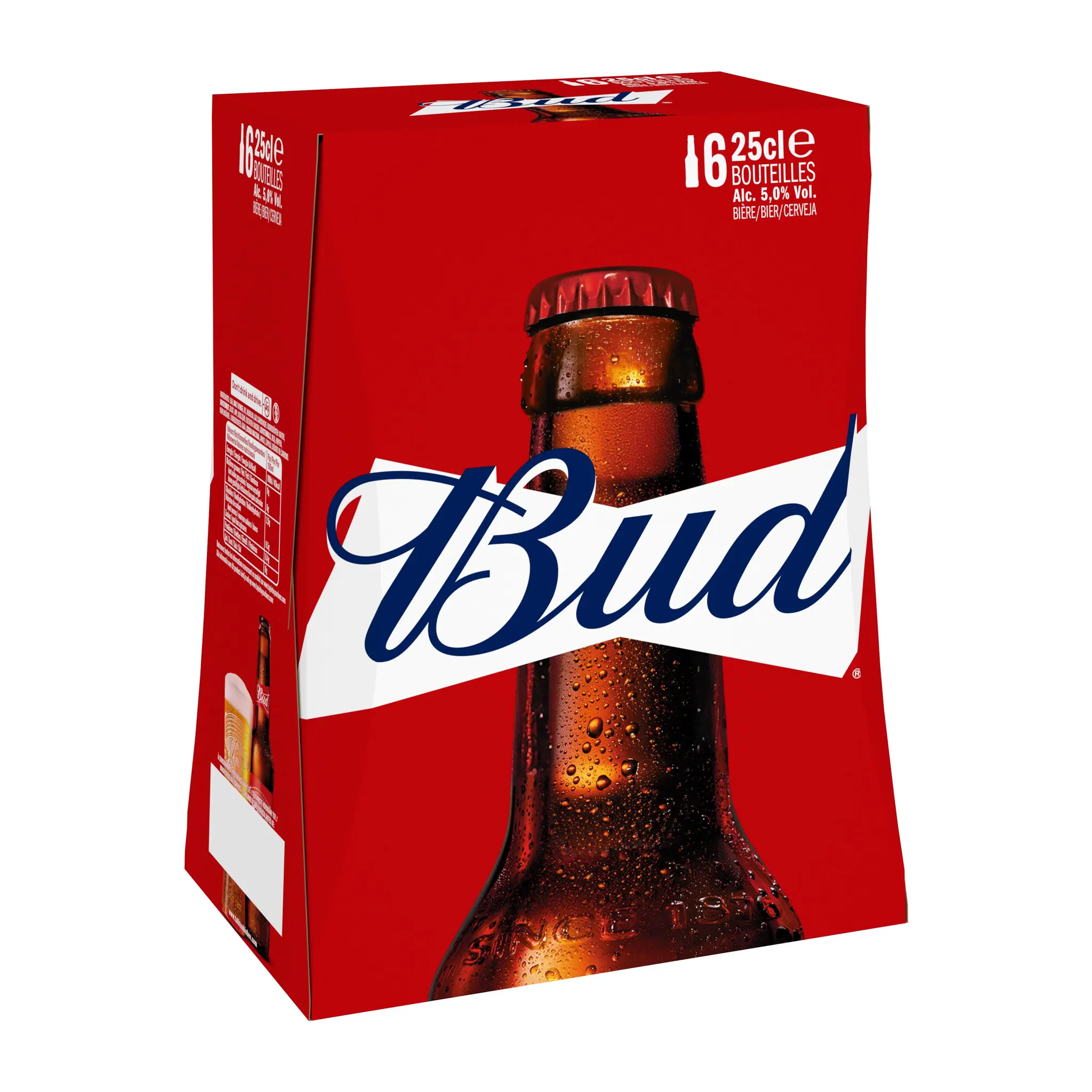 BUD Bière blonde légère 5% pack bouteilles