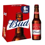 BUD Bière blonde légère 5% pack bouteilles