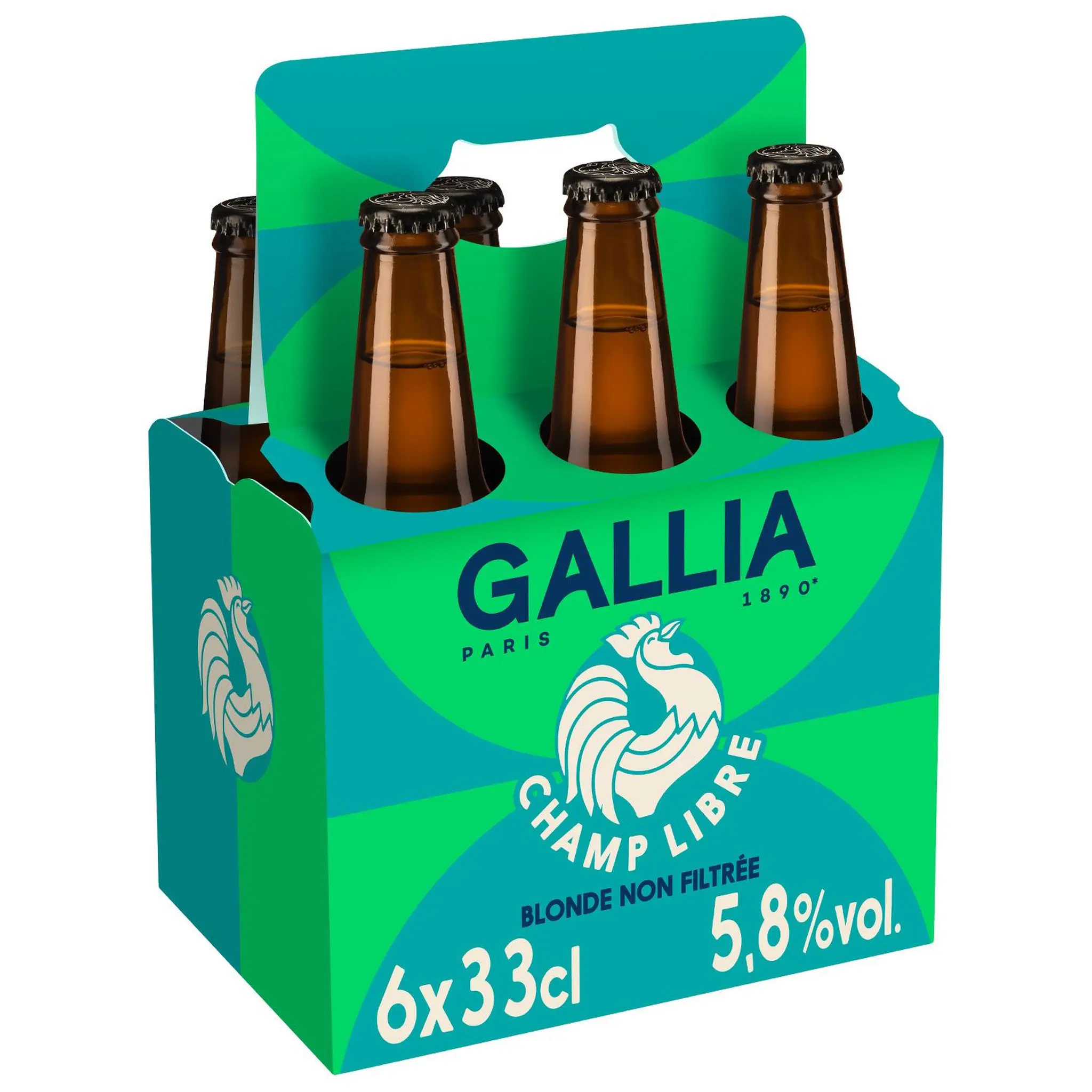 GALLIA Bière blonde champ libre 5.8% pack bouteilles