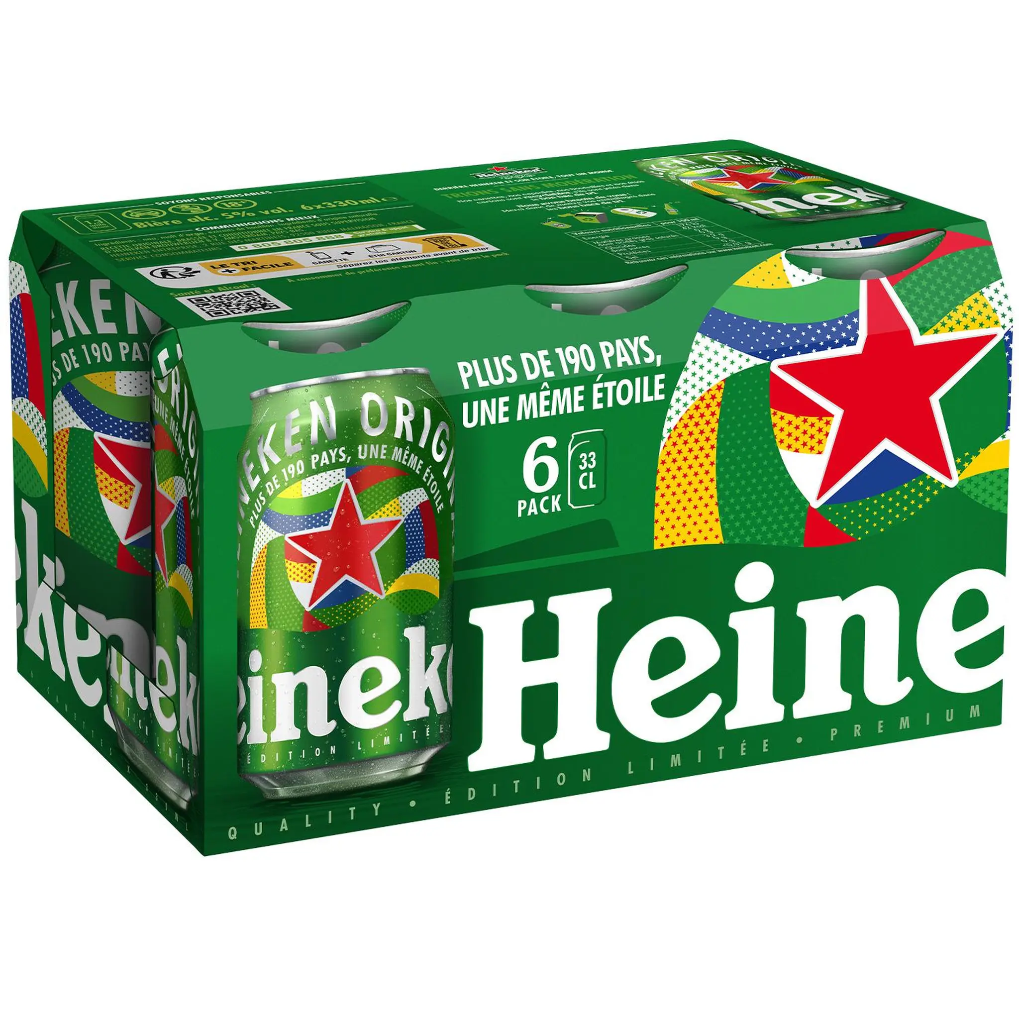 HEINEKEN Bière blonde premium 5% boîtes