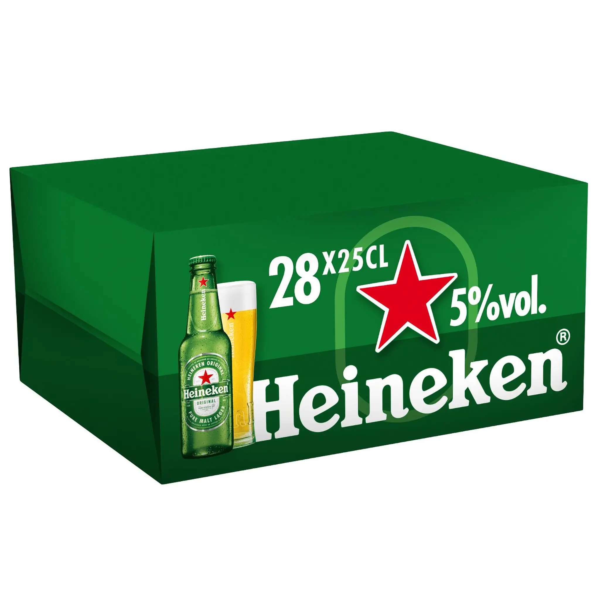 HEINEKEN Bière blonde 5% pack bouteilles