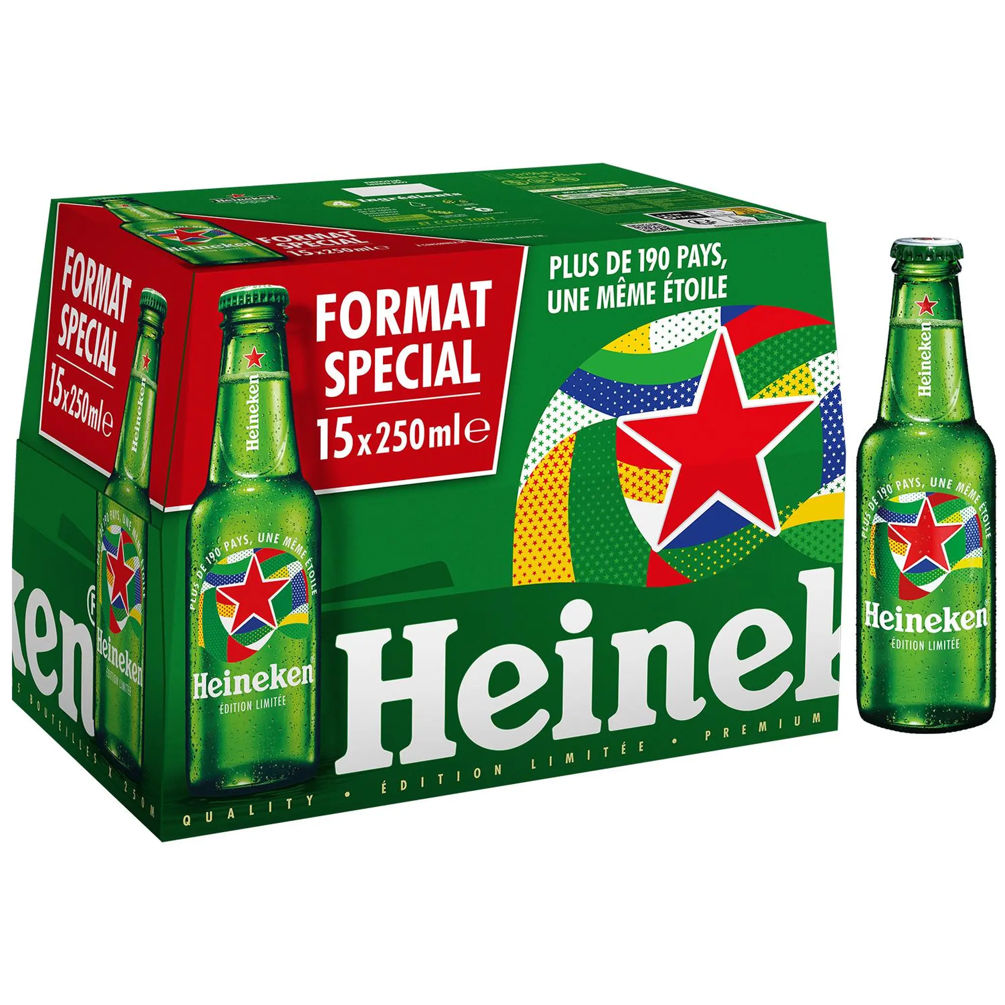HEINEKEN Bière blonde 5% pack bouteilles