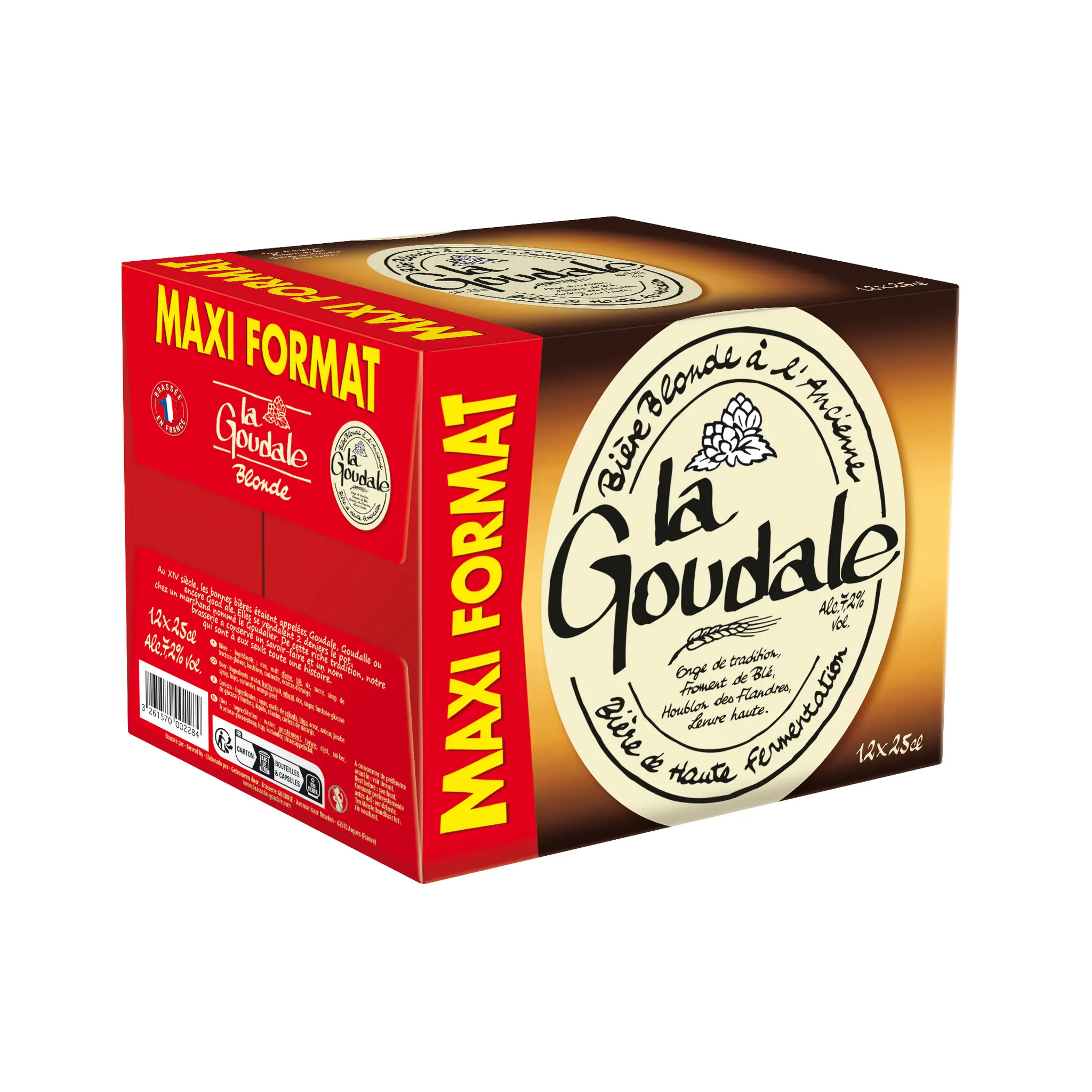 LA GOUDALE Bière blonde à l'ancienne 7,2% pack bouteilles