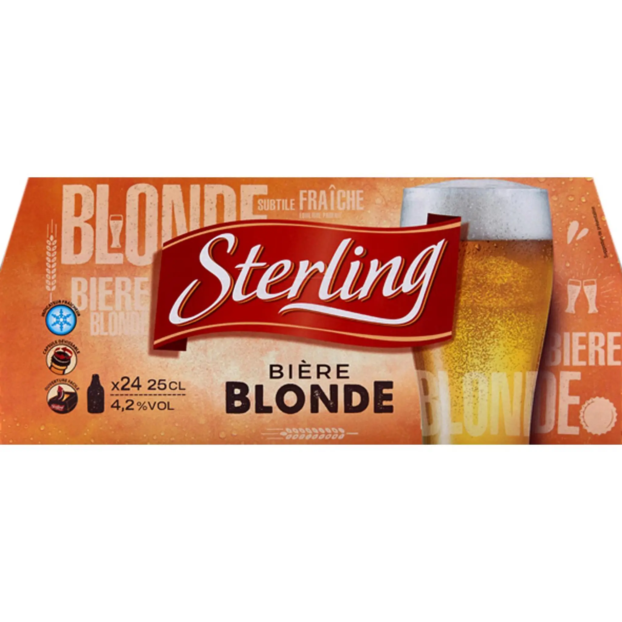 STERLING Bière blonde 4,2% pack bouteilles