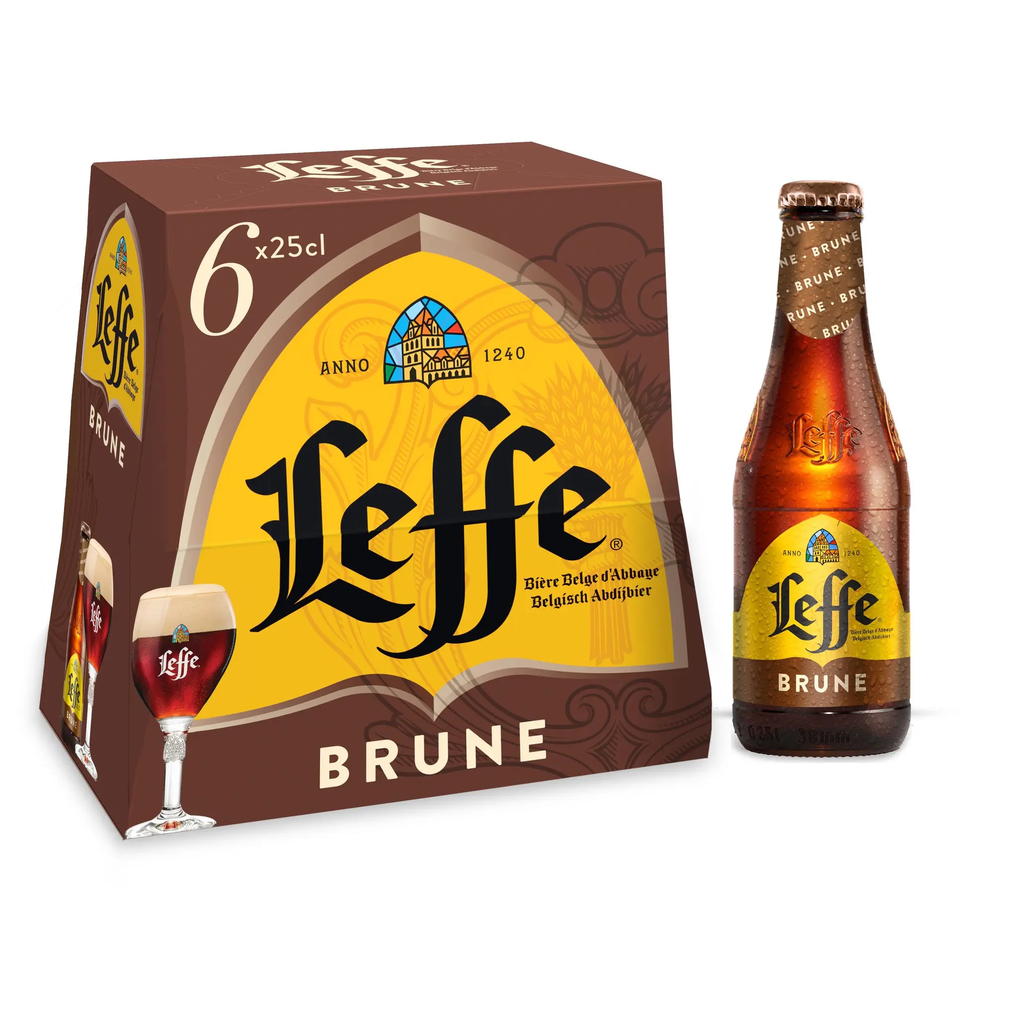 LEFFE Bière brune 6,5% pack bouteilles