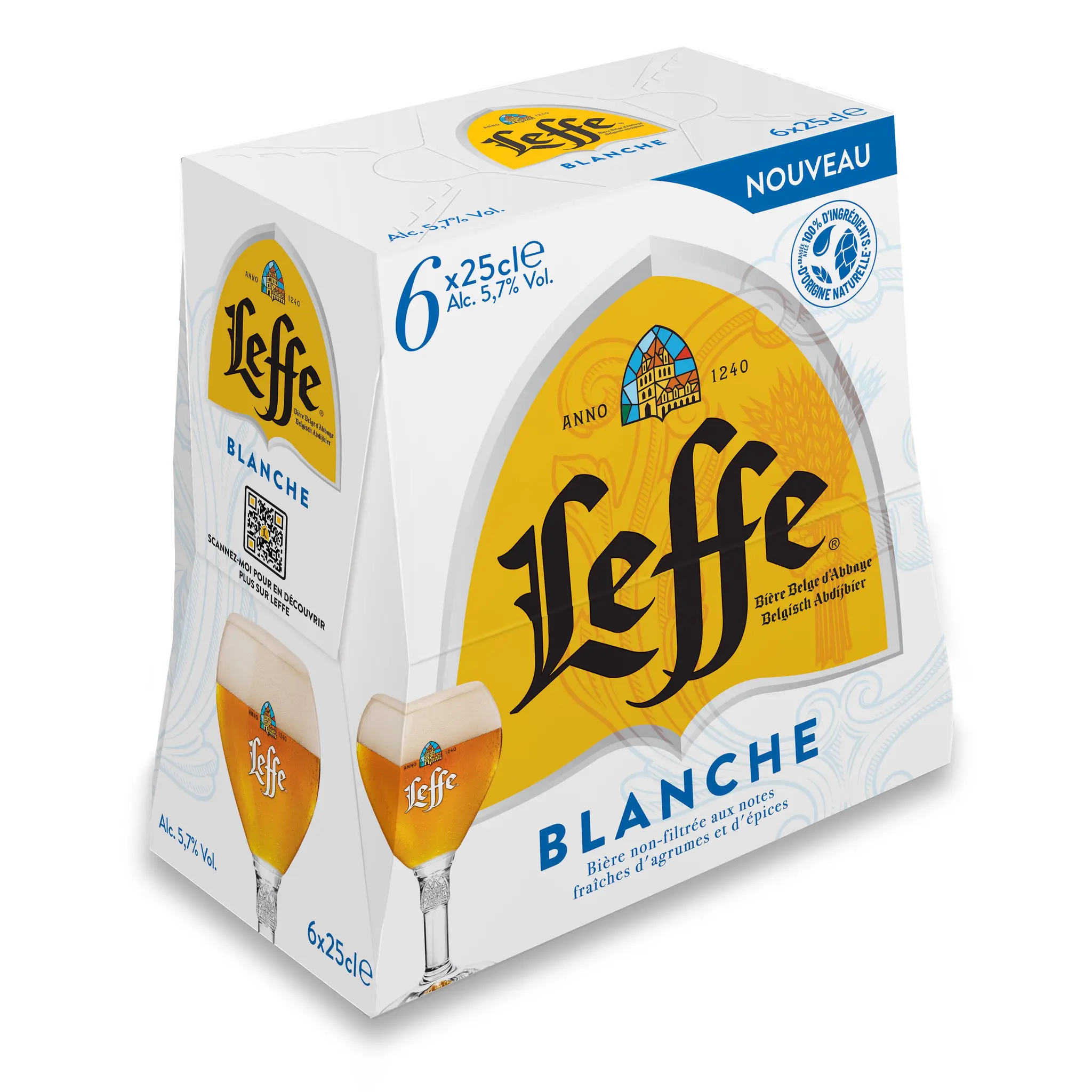 LEFFE Bière blanche 5.7% pack bouteilles
