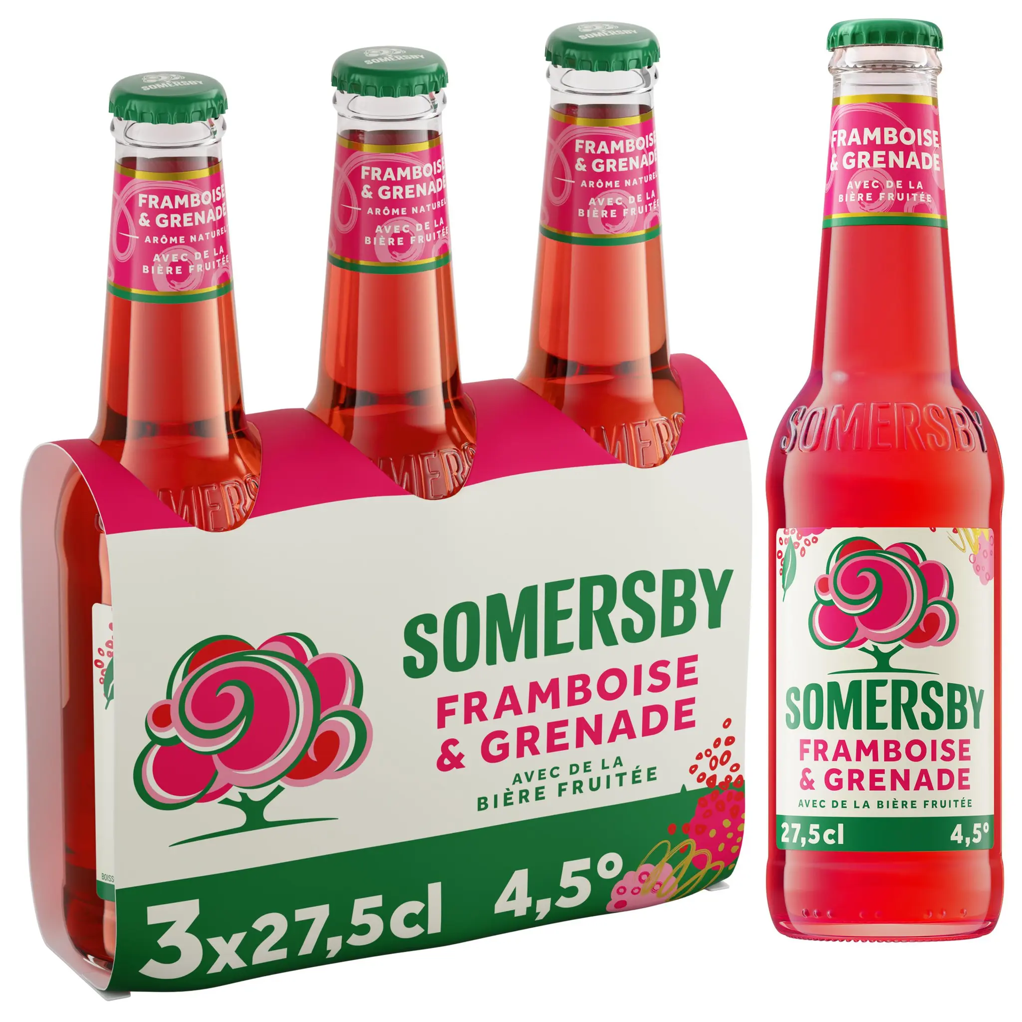 SOMERSBY Bière légère aromatisée à la framboise et grenade 4.5%