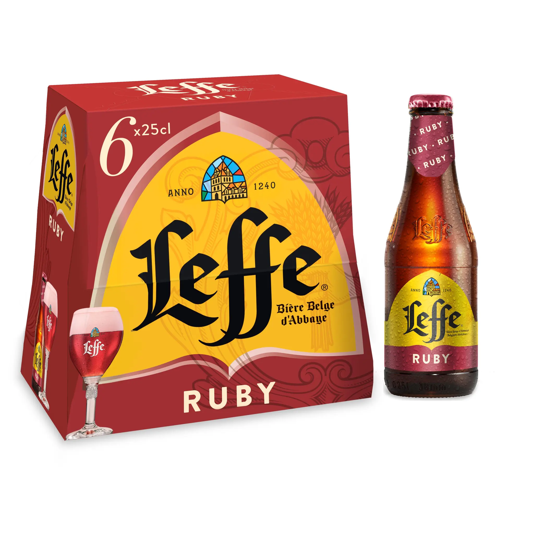 LEFFE Bière Ruby aromatisée fruits rouges 5% pack bouteilles
