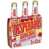 DESPERADOS Sunlight Bière légère aromatisée tequila à la cerise et grenade 4% pack bouteilles
