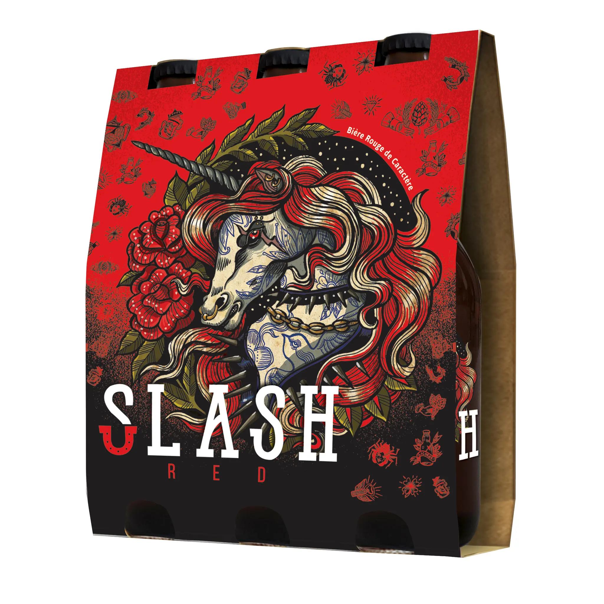 LICORNE Bière rouge Slash aromatisée à la cerise 8% pack bouteilles