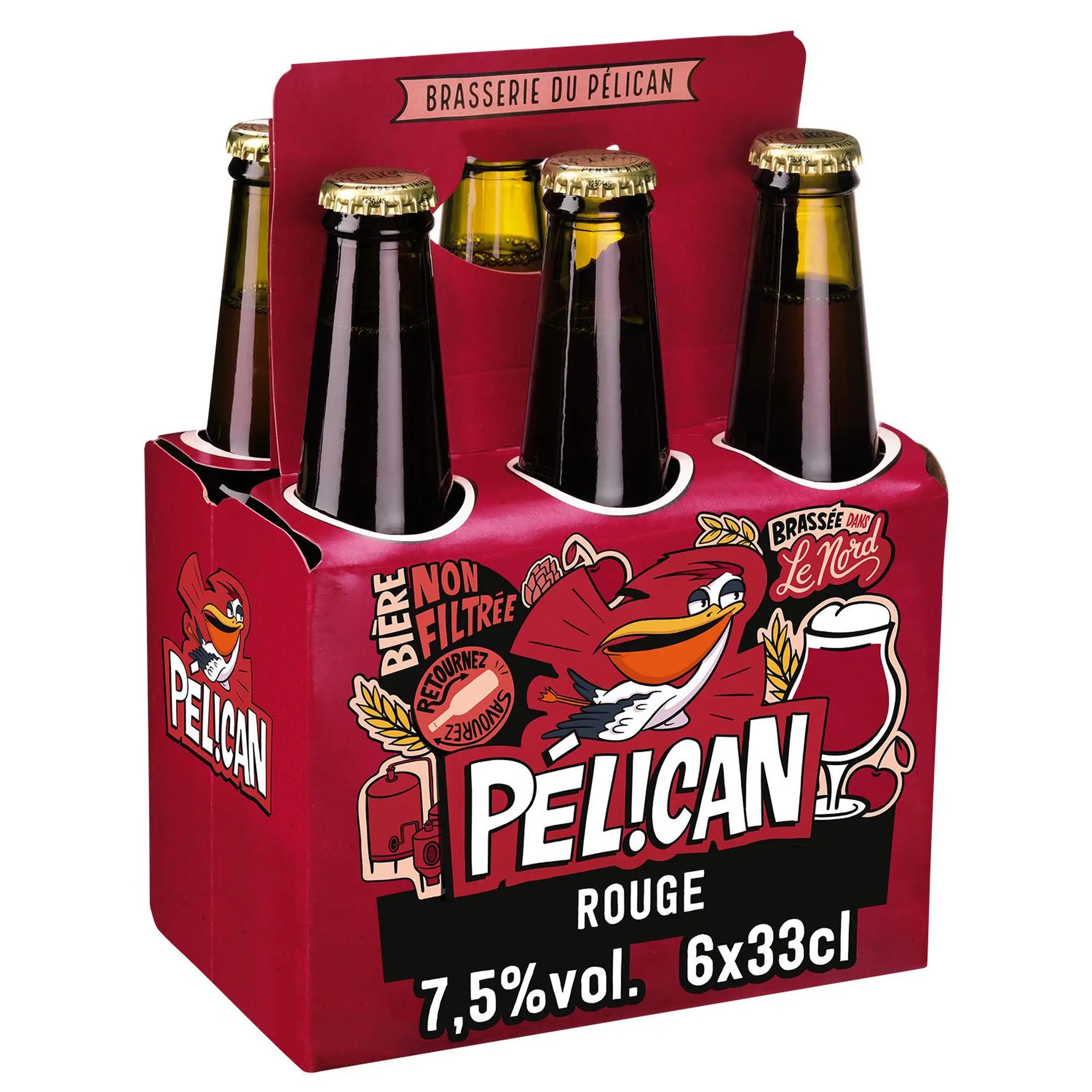 PELICAN Bière rouge cerise griotte non filtrée 7.5%