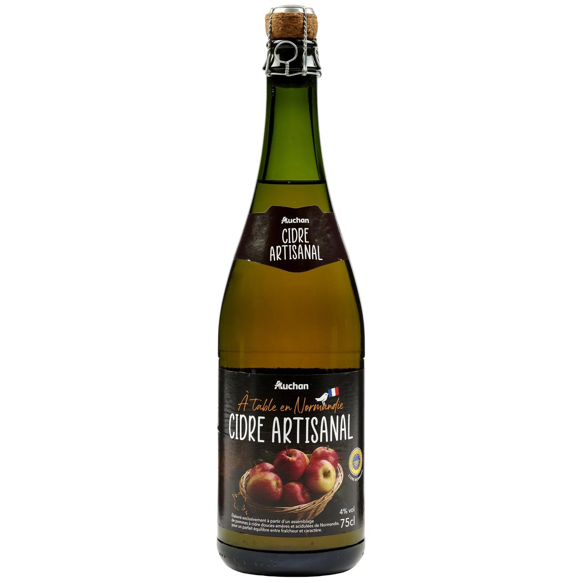 AUCHAN Cidre artisanal IGP A table en Normandie 4%