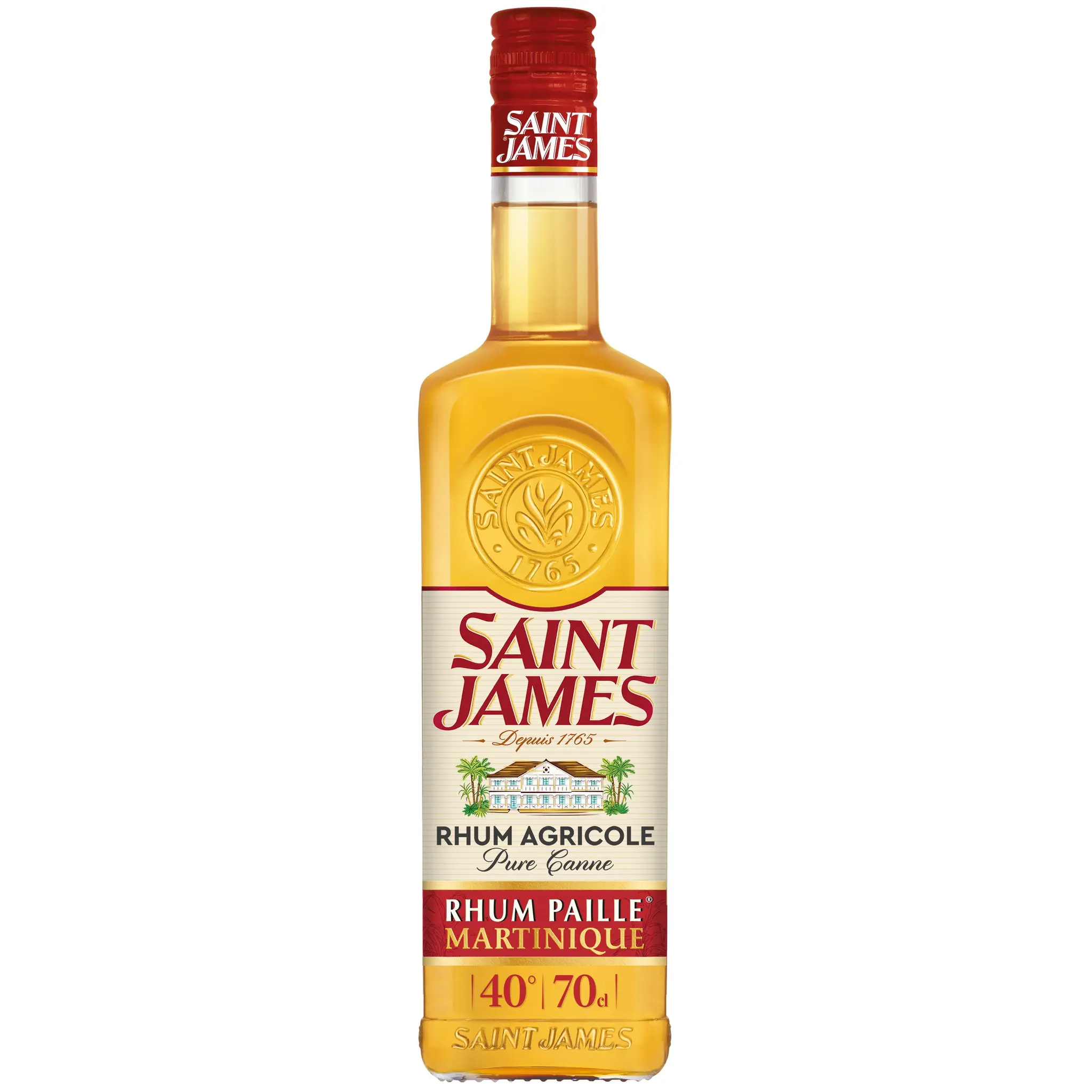 SAINT JAMES Rhum ambré paille agricole Martinique 40%