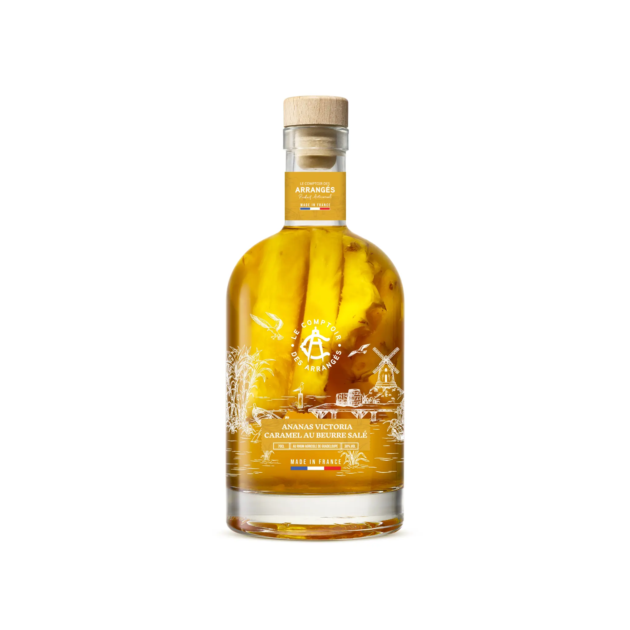 LE COMPTOIR DES ARRANGEES Boisson à base de rhum ananas victoria et caramel au beurre salé 24.4%