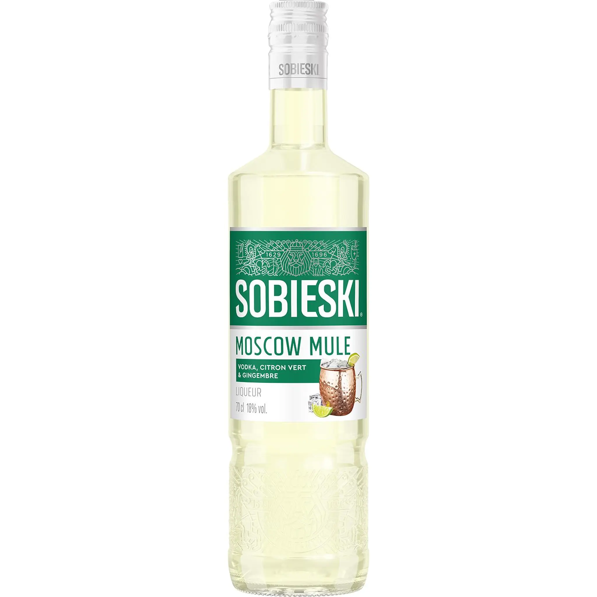 SOBIESKI Moscow Mule Liqueur de vodka citron vert et gingembre 18%