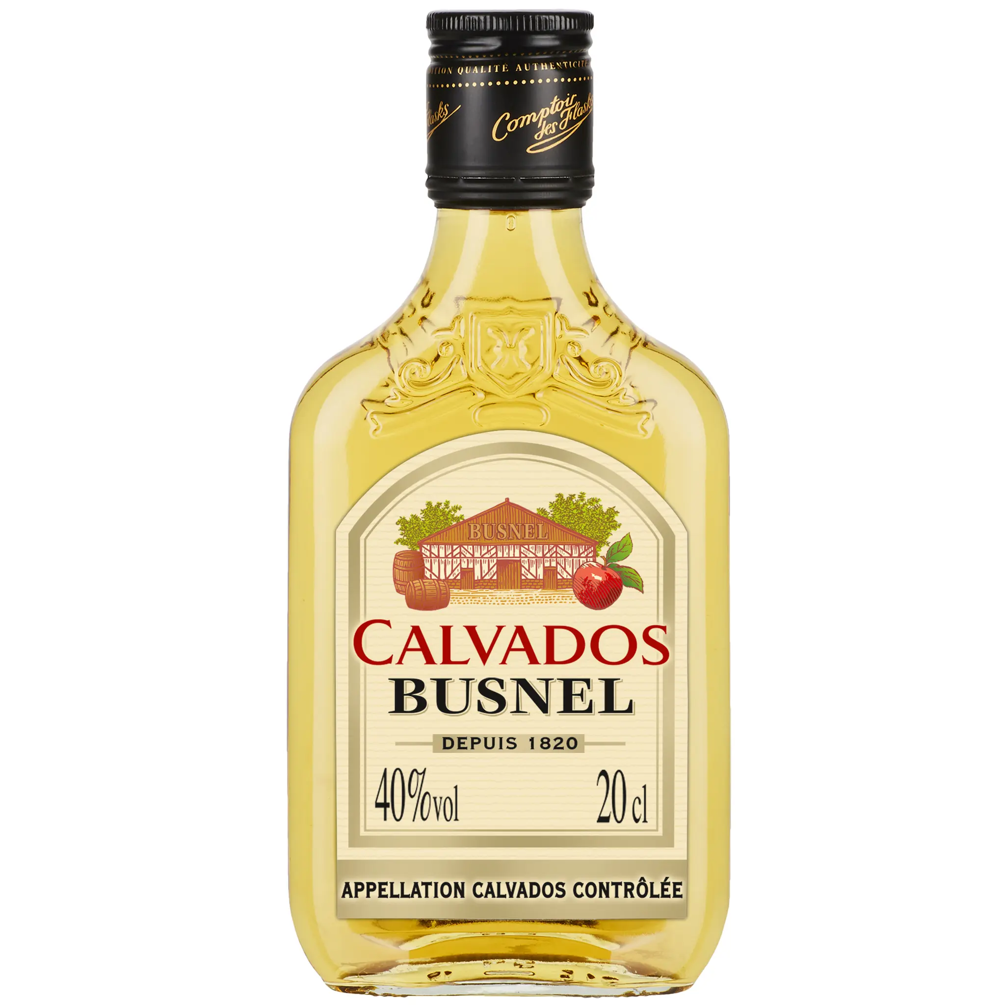 BUSNEL Calvados vieilli en fût de chêne flasque 40%