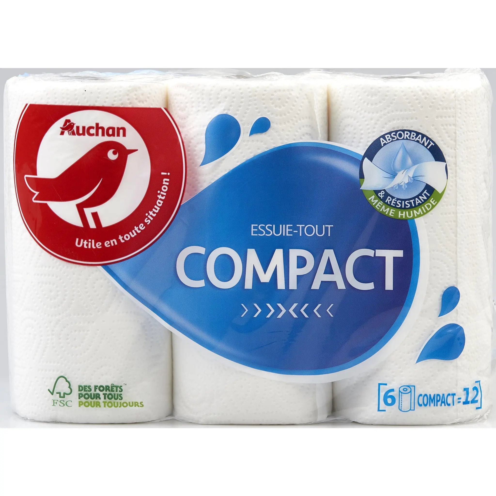 AUCHAN Essuie-tout compact