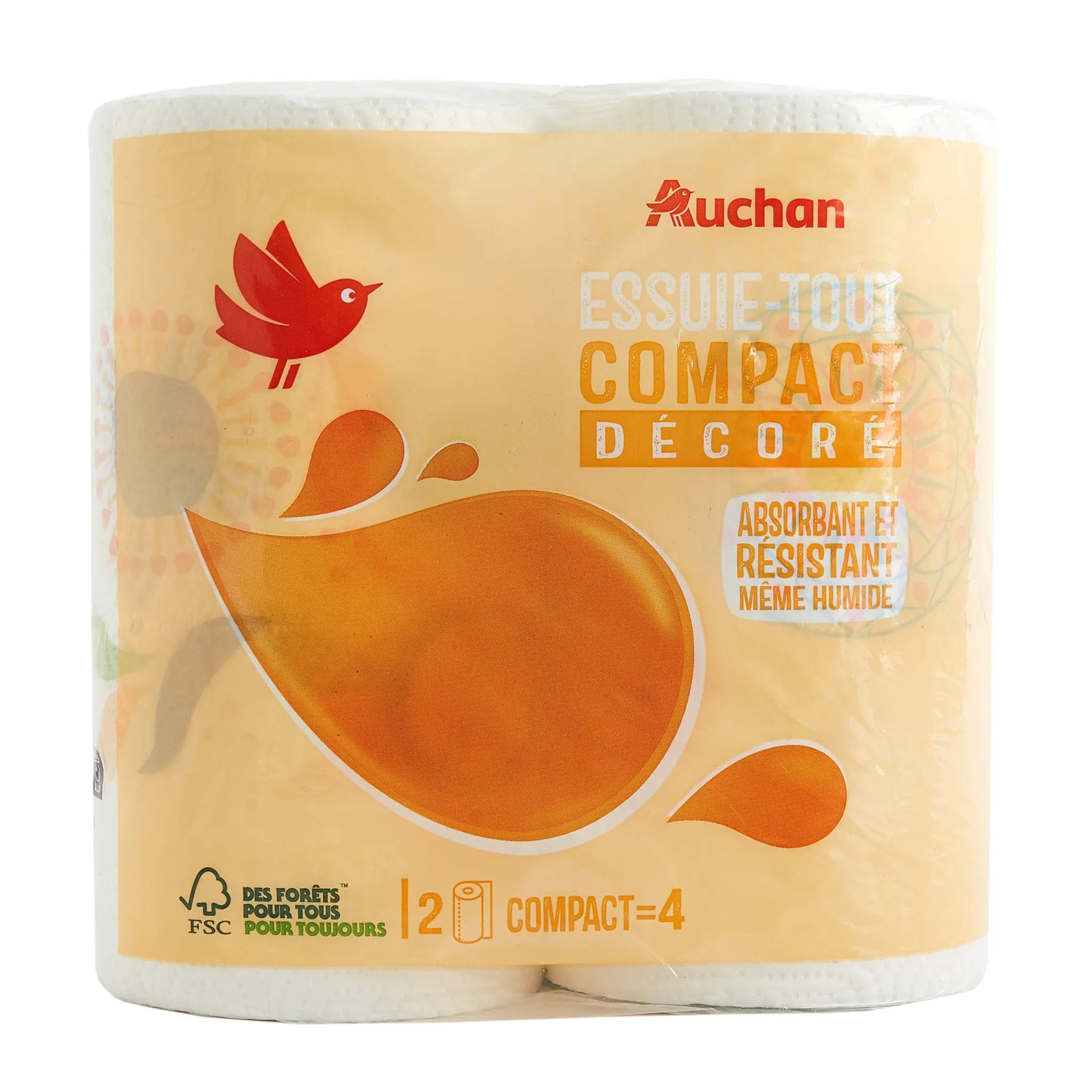 AUCHAN Essuie-tout compact décoré