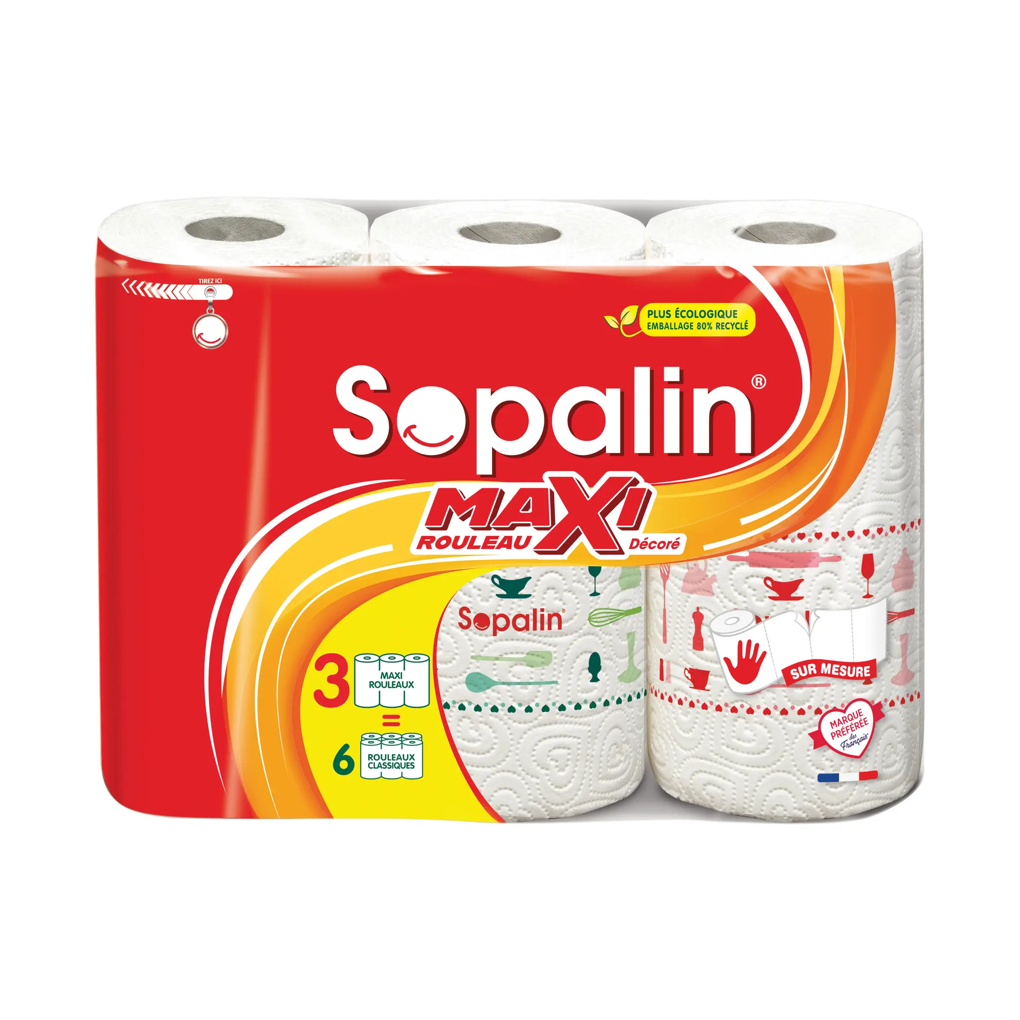 SOPALIN Essuie-tout décoré demi-feuilles maxi rouleau