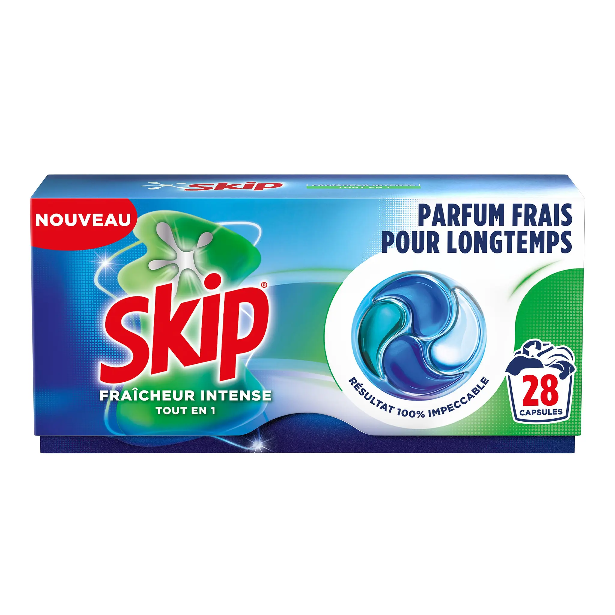 SKIP Lessive Capsules Tout en 1 Fraîcheur Intense