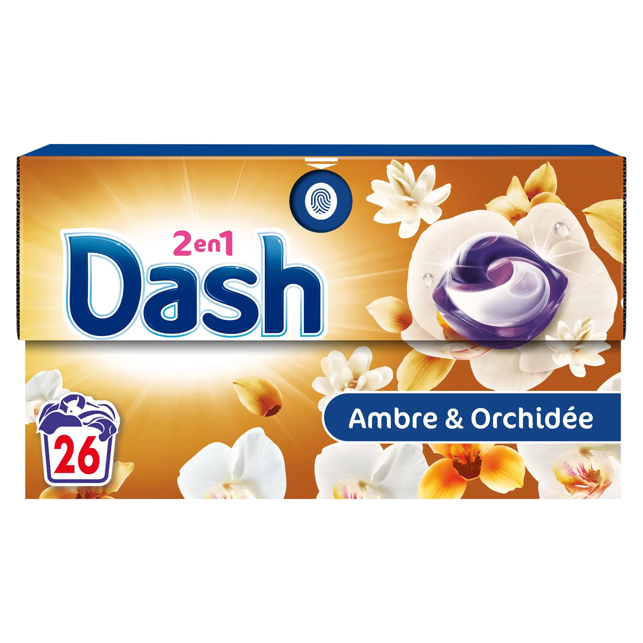 DASH Pods Lessive capsules détergent ambre et orchidée