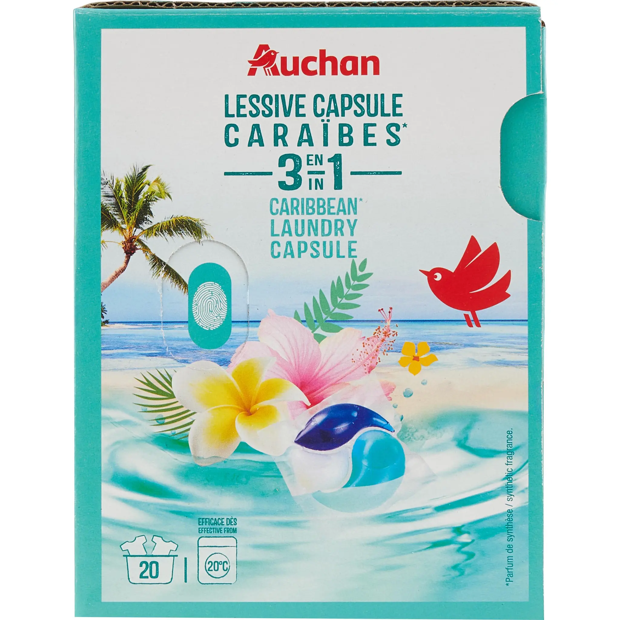 AUCHAN Lessive capsules 3en1 caribbean laudry