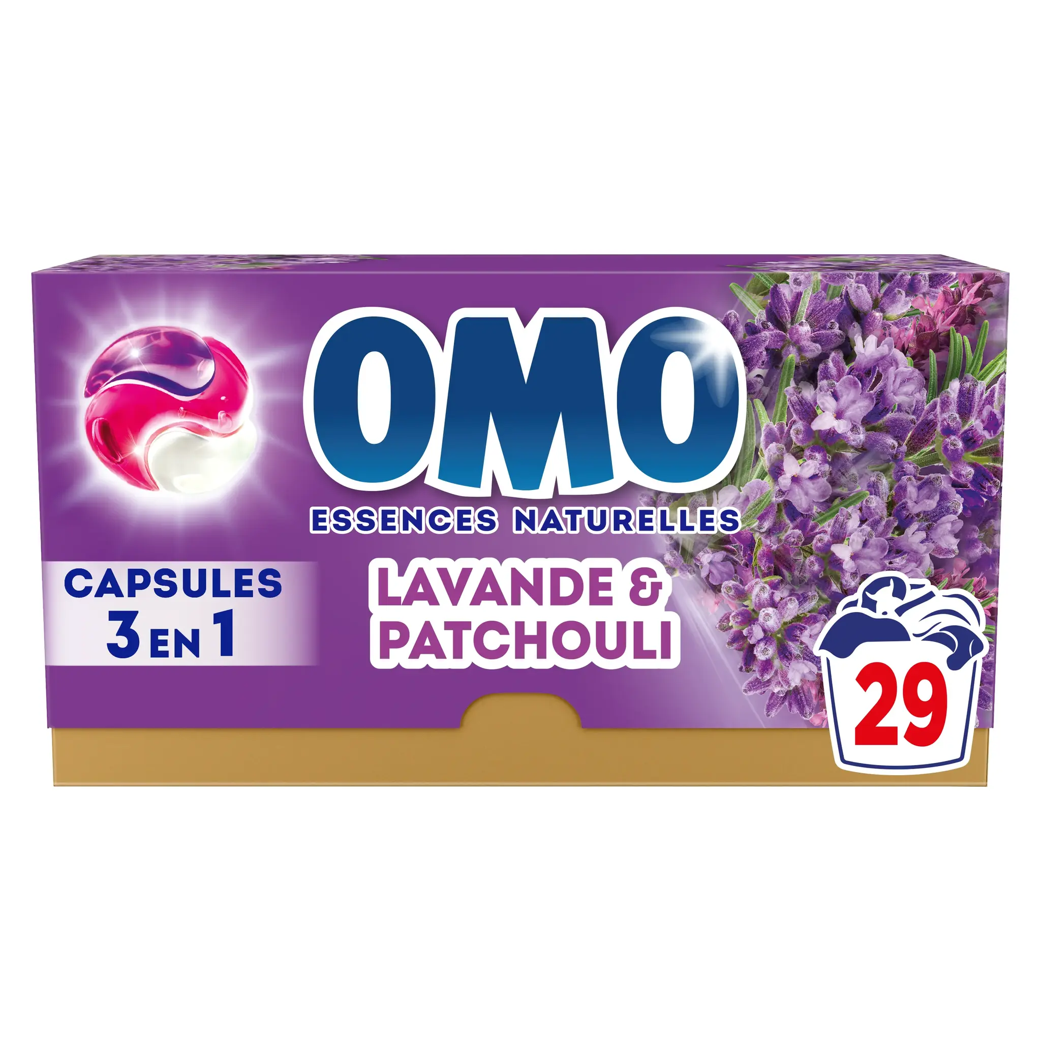 OMO Lessive capsules 3 en 1 Lavande & Patchouli