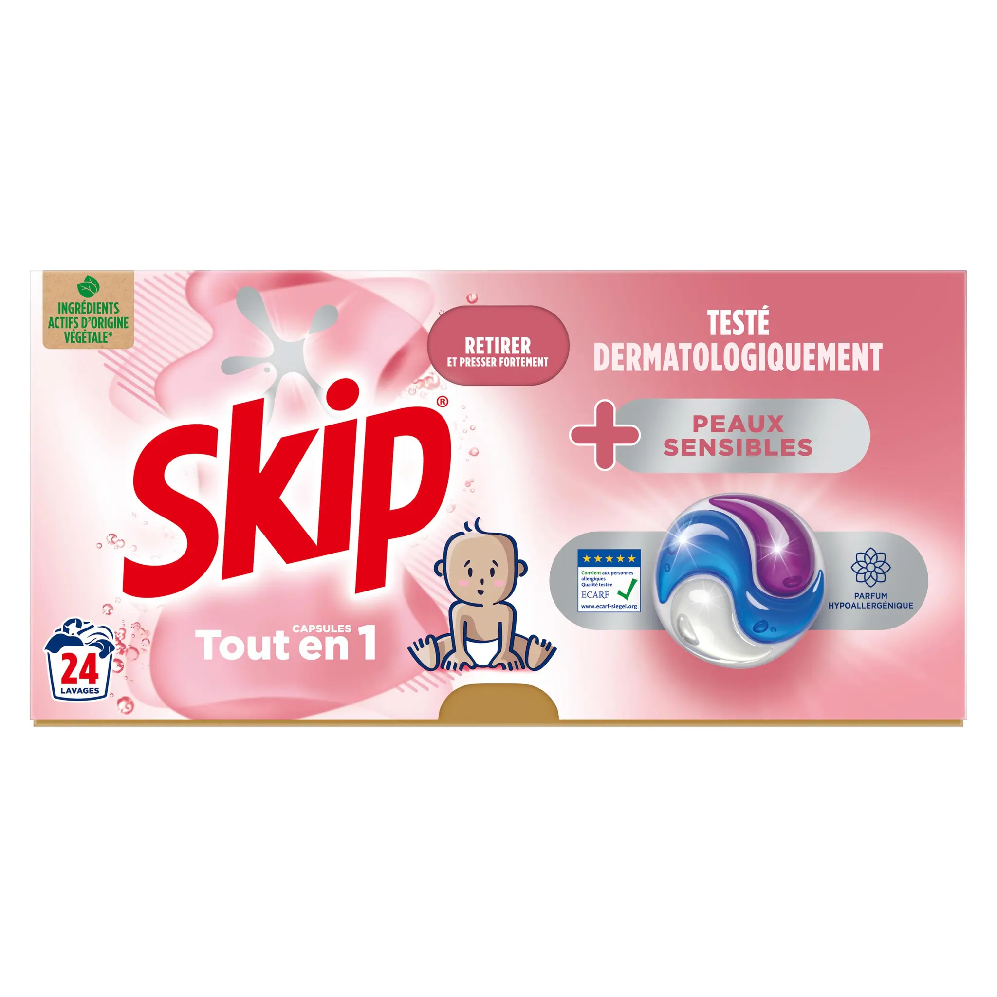 SKIP Lessive capsules peaux sensibles