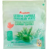 AUCHAN Lessive capsules fraîcheur verte