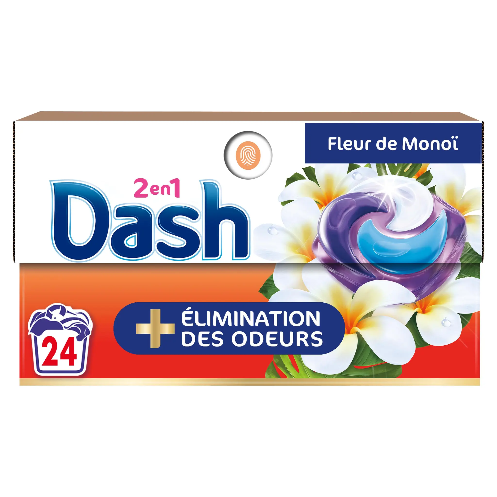 DASH Pods Lessive capsules détergent fleur de monoï