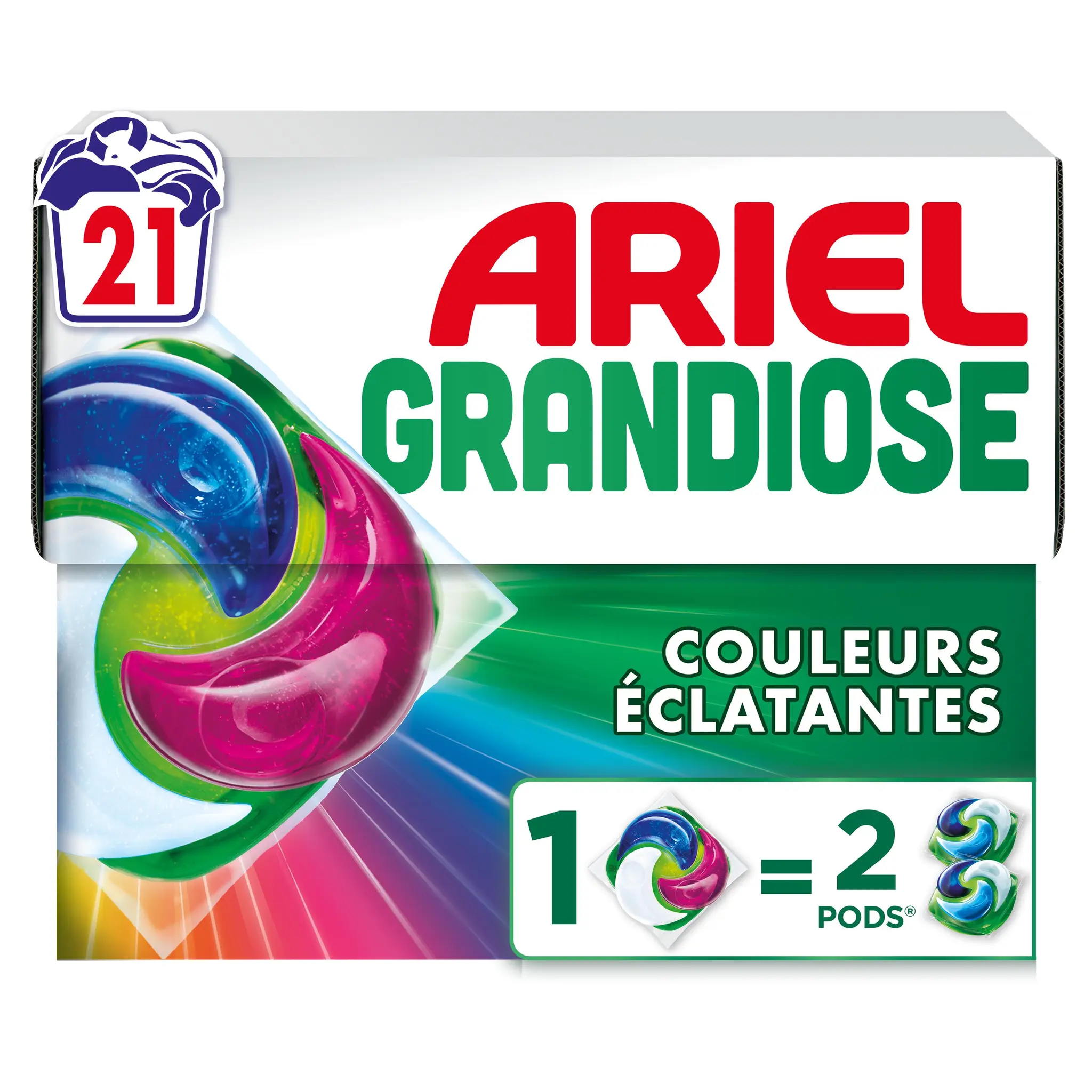 ARIEL Grandiose Pods Lessive capsules couleurs éclatantes 1=2