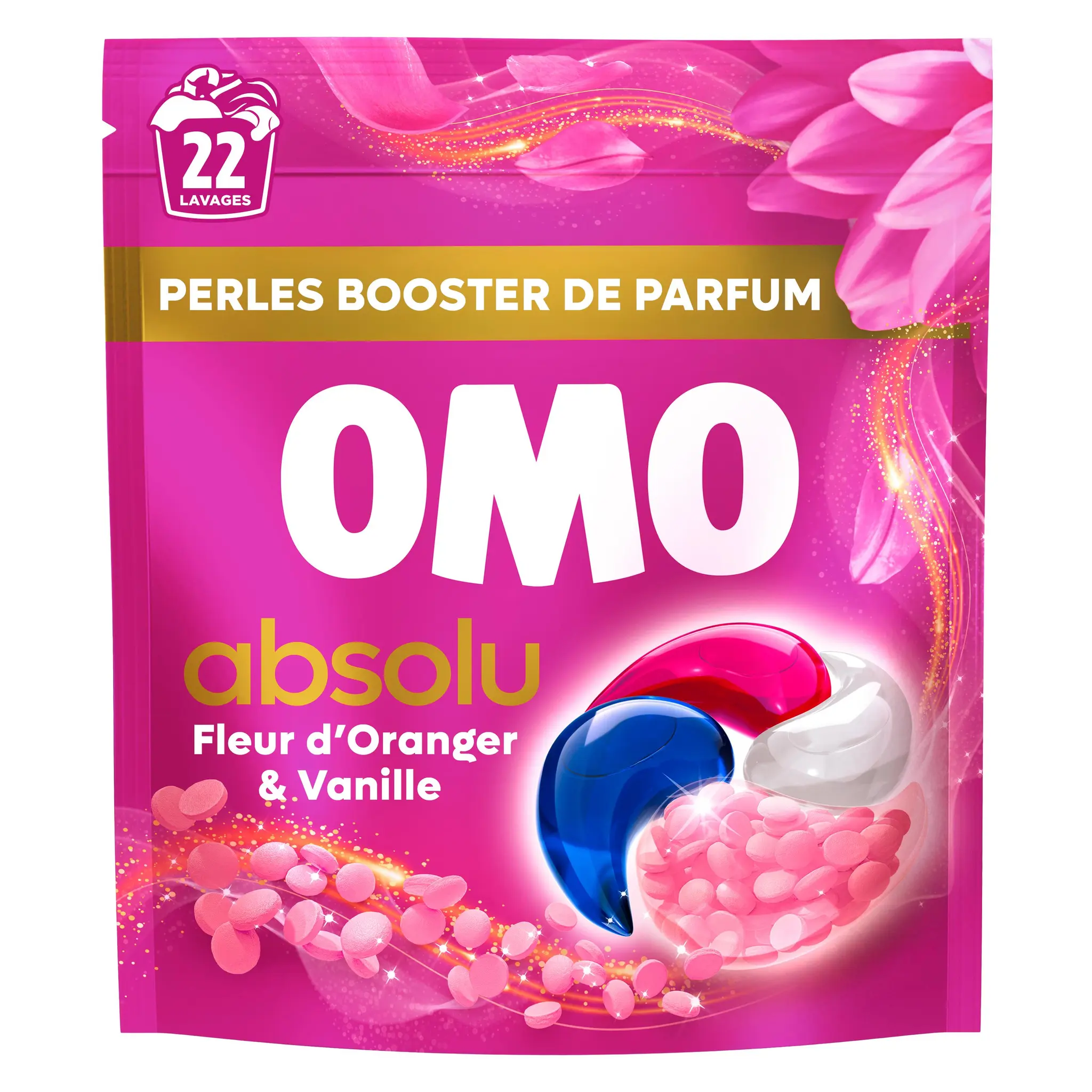 OMO Lessive capsules mélodie florale fleur d'oranger vanille
