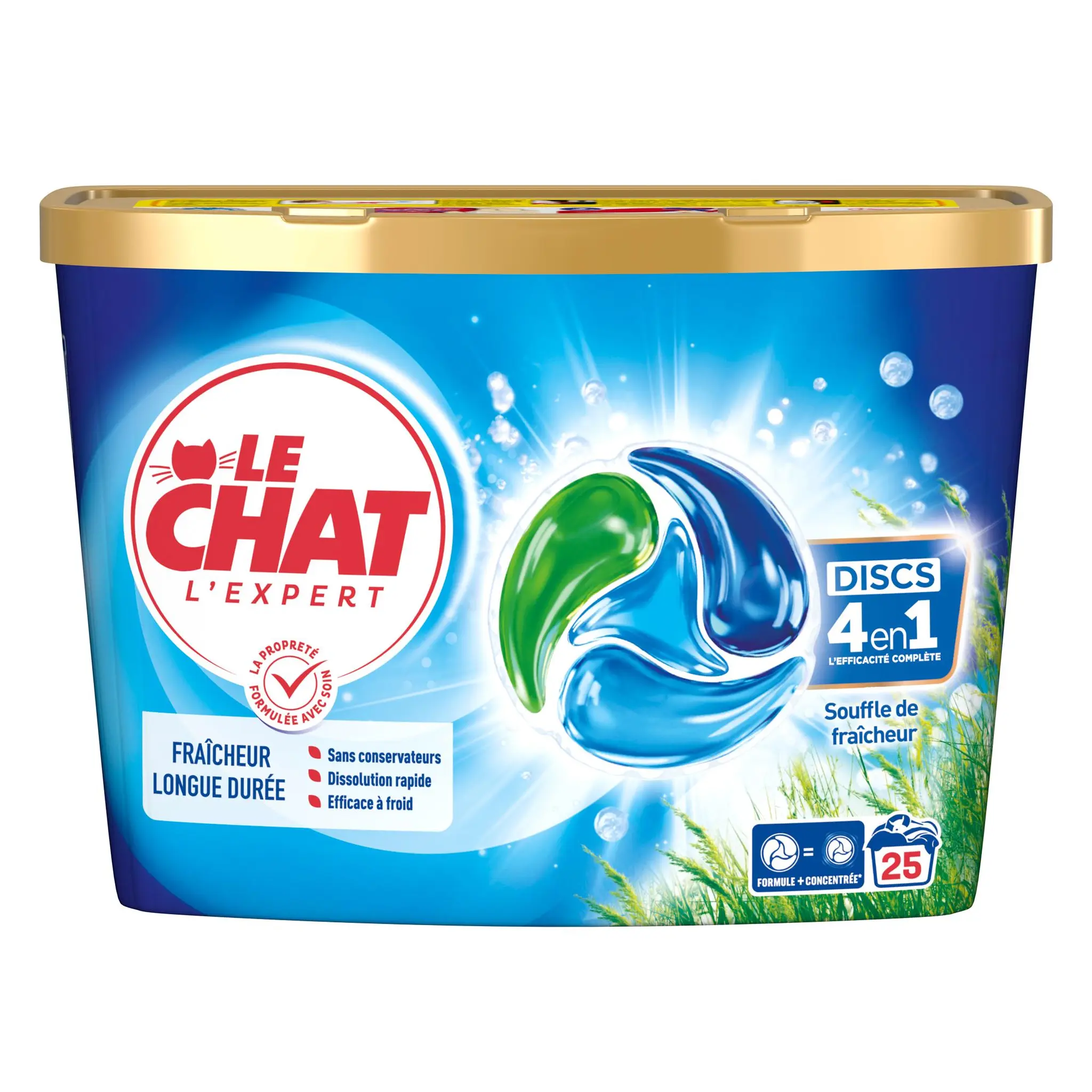 LE CHAT Disc Lessive capsules 4 en 1 Expert souffle de fraîcheur