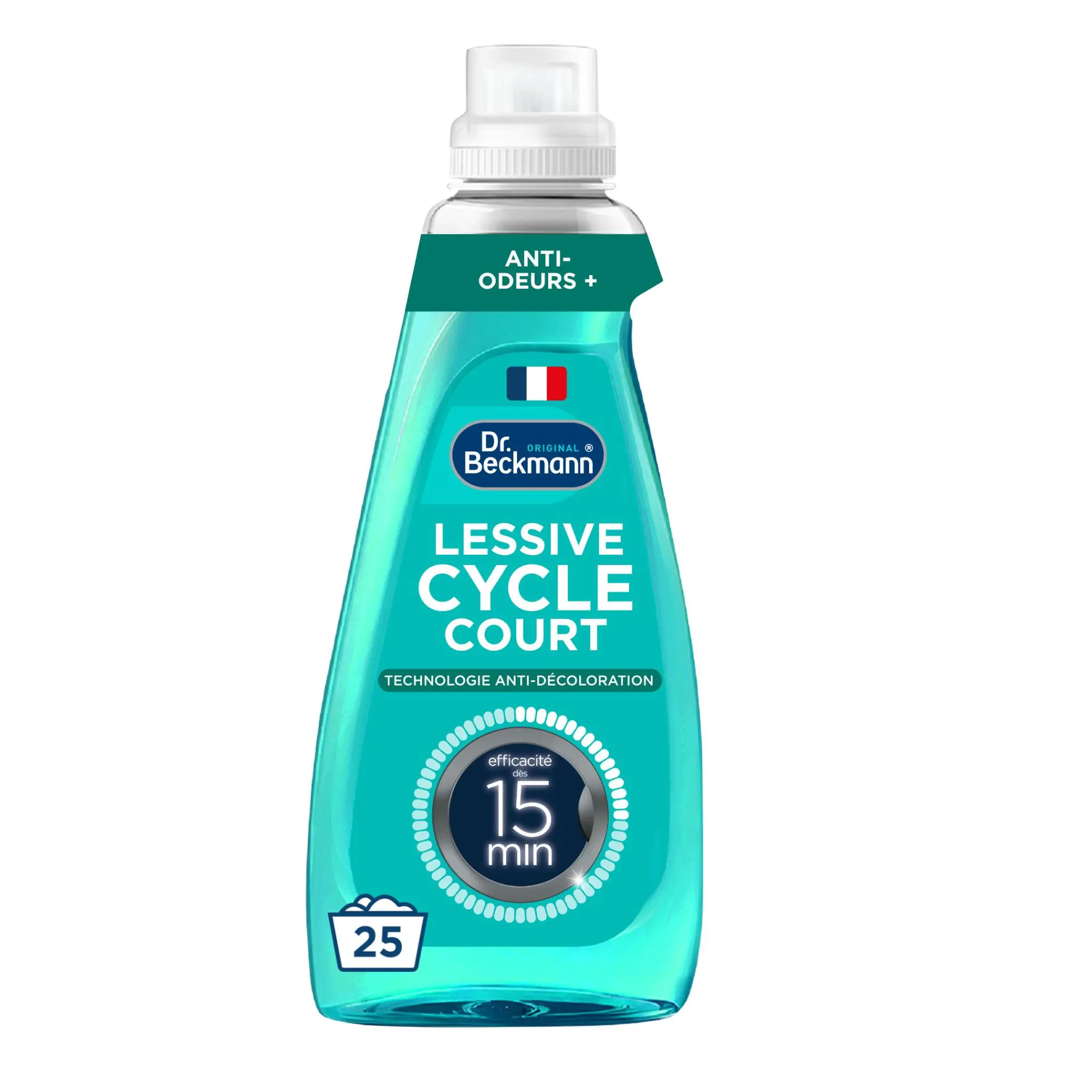 DR BECKMANN Lessive liquide cycle court anti-odeurs 25 lavages