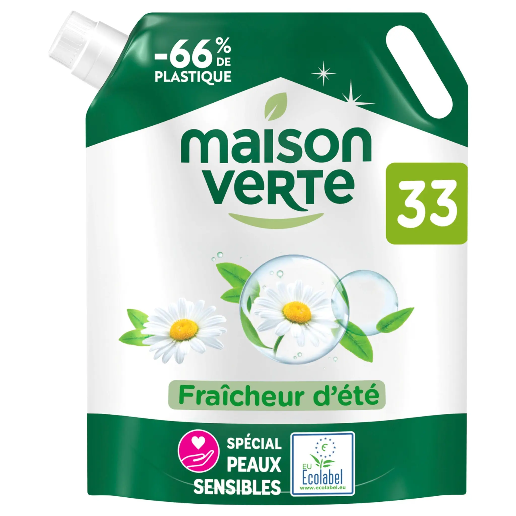 MAISON VERTE Recharge Lessive liquide Détachante Fraicheur d'été