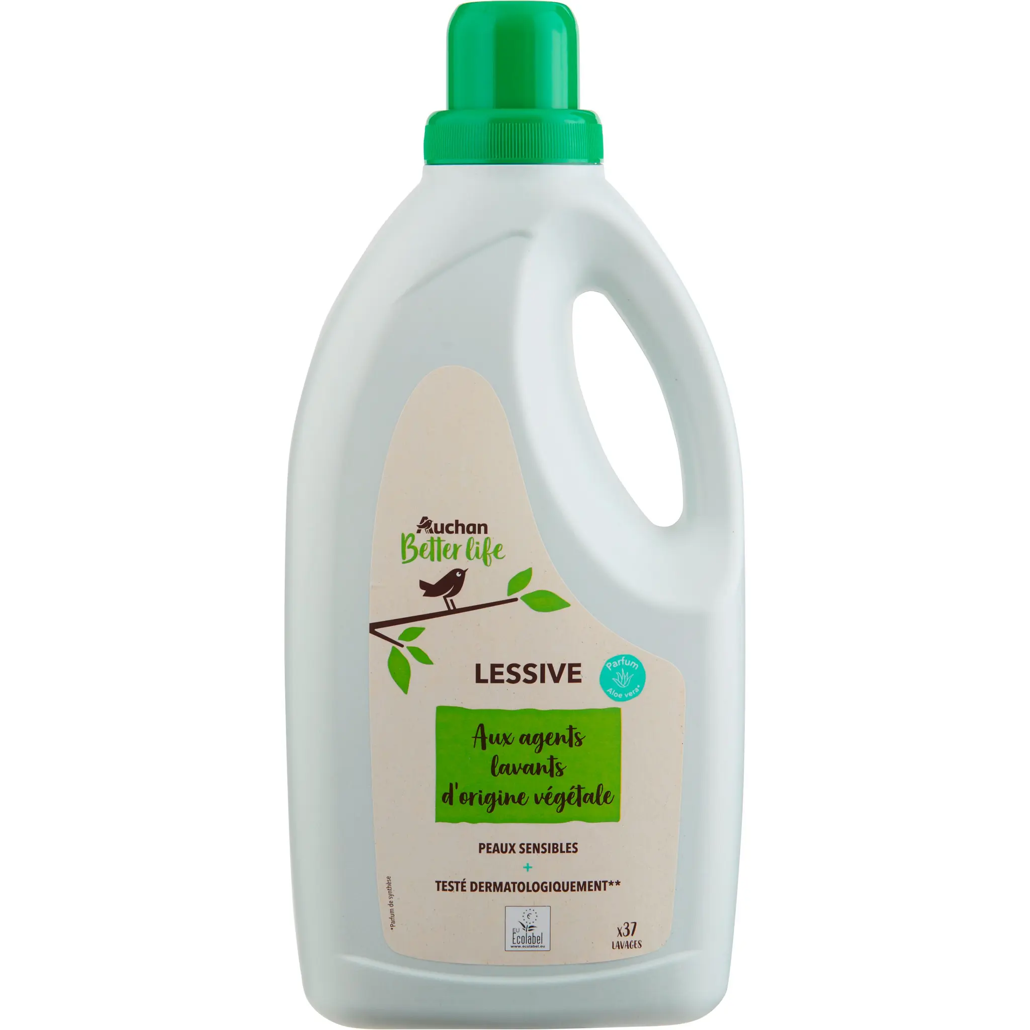 AUCHAN BETTER LIFE Lessive liquide peaux sensibles aloe vera