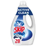 SKIP Lessive liquide active clean efficace à basse température respect des fibres et couleurs