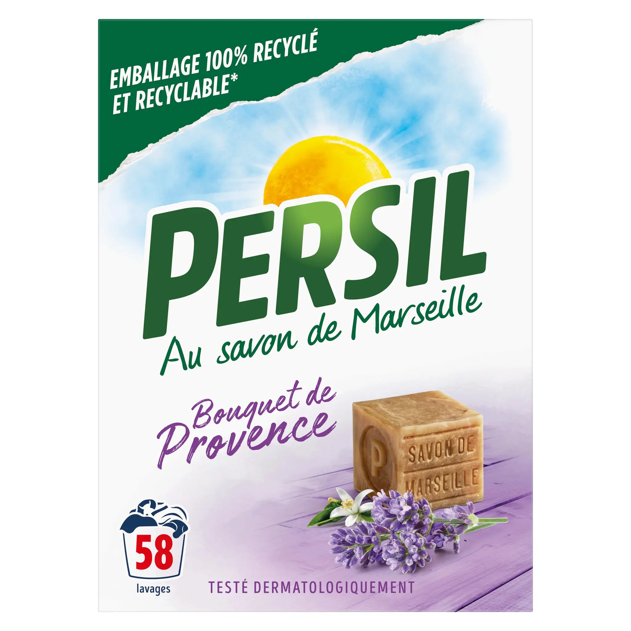PERSIL Lessive poudre au savon de Marseille bouquet de provence