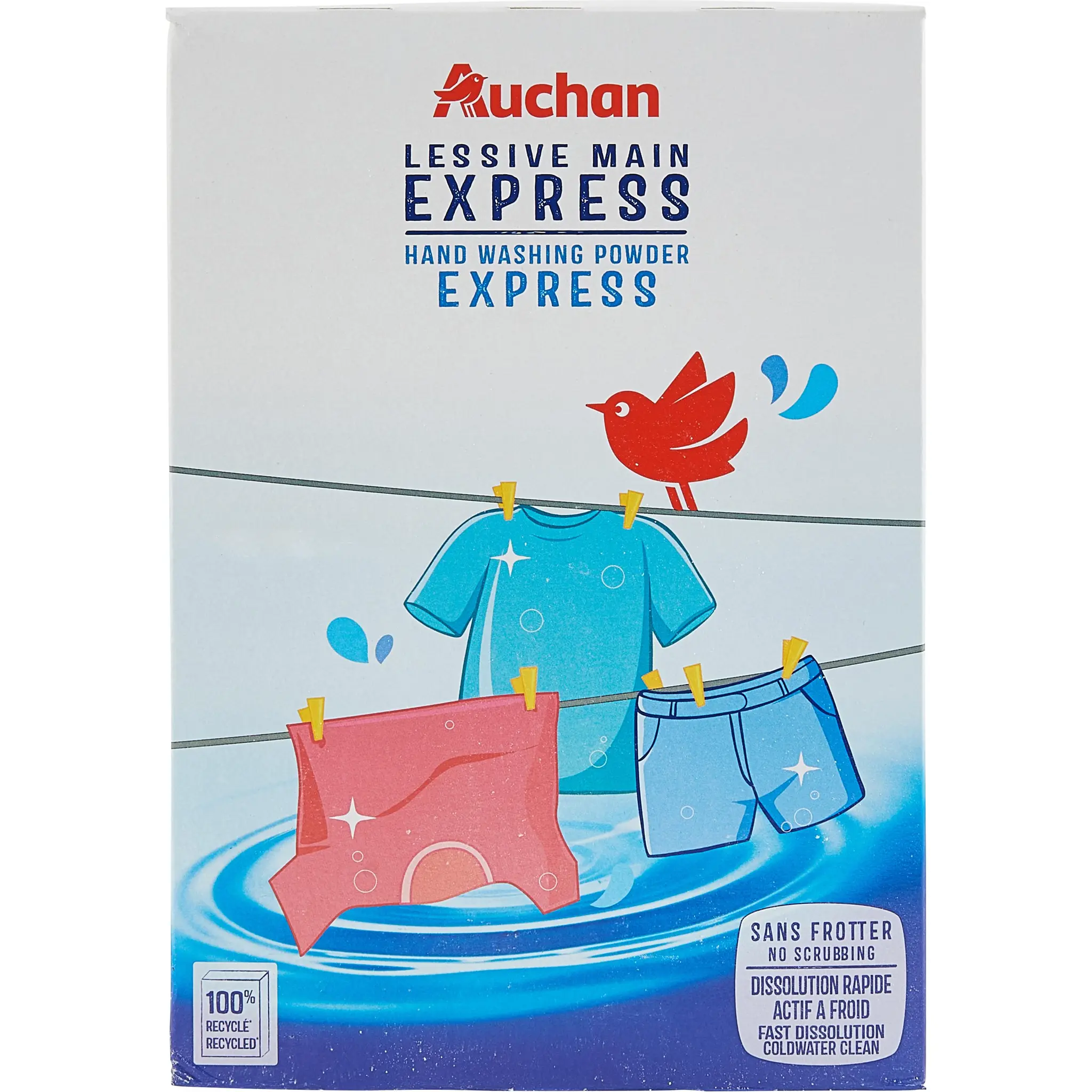AUCHAN Lessive main en poudre express